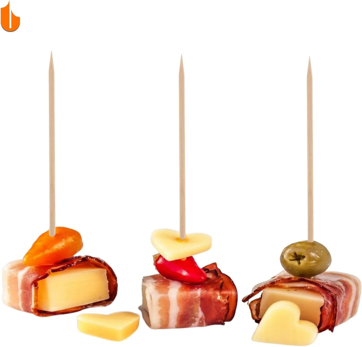 Sturdy Toothpick Holder with 800 Natural Toothpicks Wooden 2Pack Black