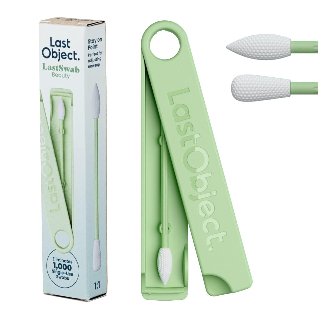 LastSwab® Reusable Cotton Swabs & Reusable Q-Tips - Washable Silicone Ear Swabs, Ear Cleaner & Wax Removal Tool - Eco-Friendly Zero Waste Single-Use Qtips Alternative - Travel Case Holder - Turquoise