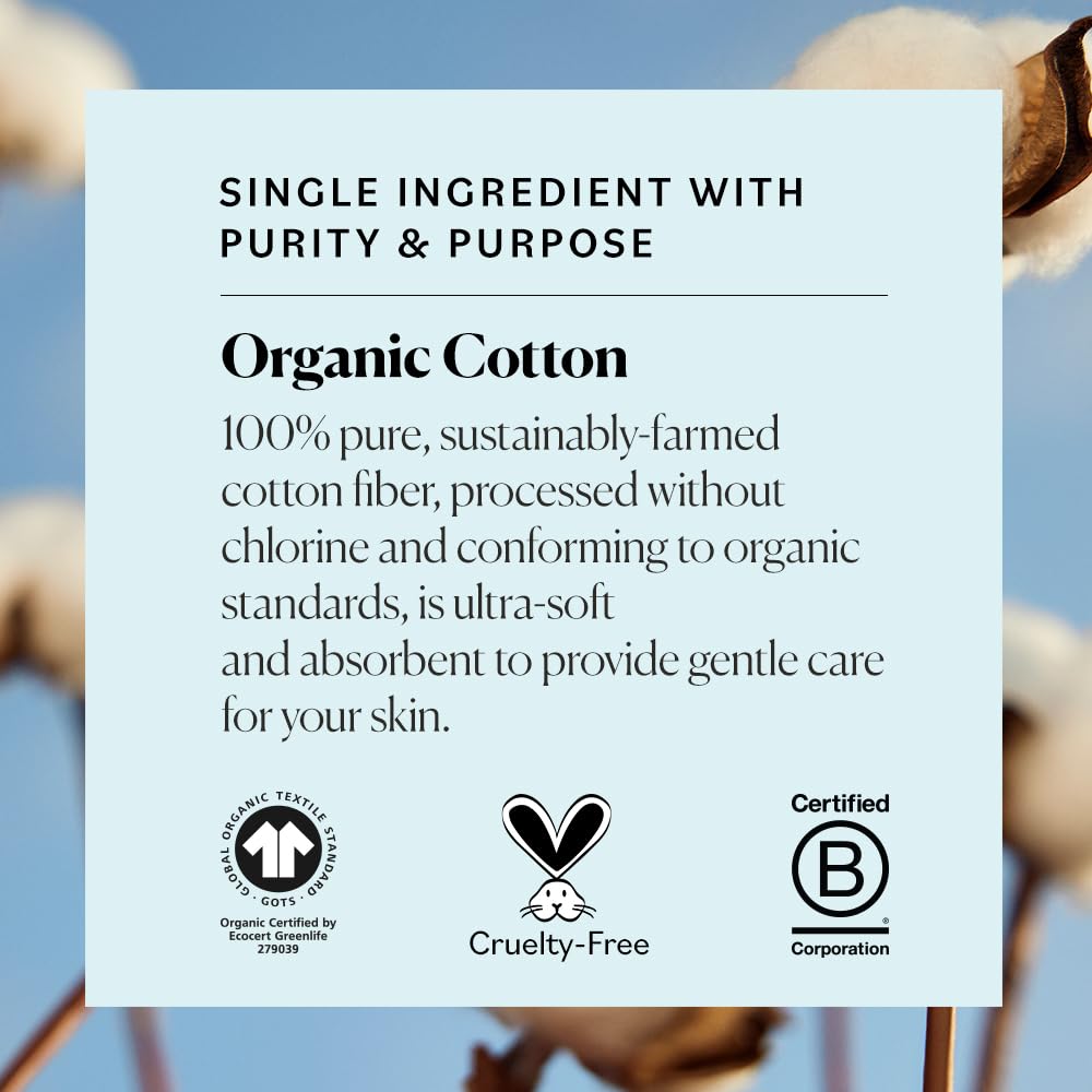 Sky Organics Organic Cotton Swabs 375 ct, 100% Pure, Natural, Chlorine-Free