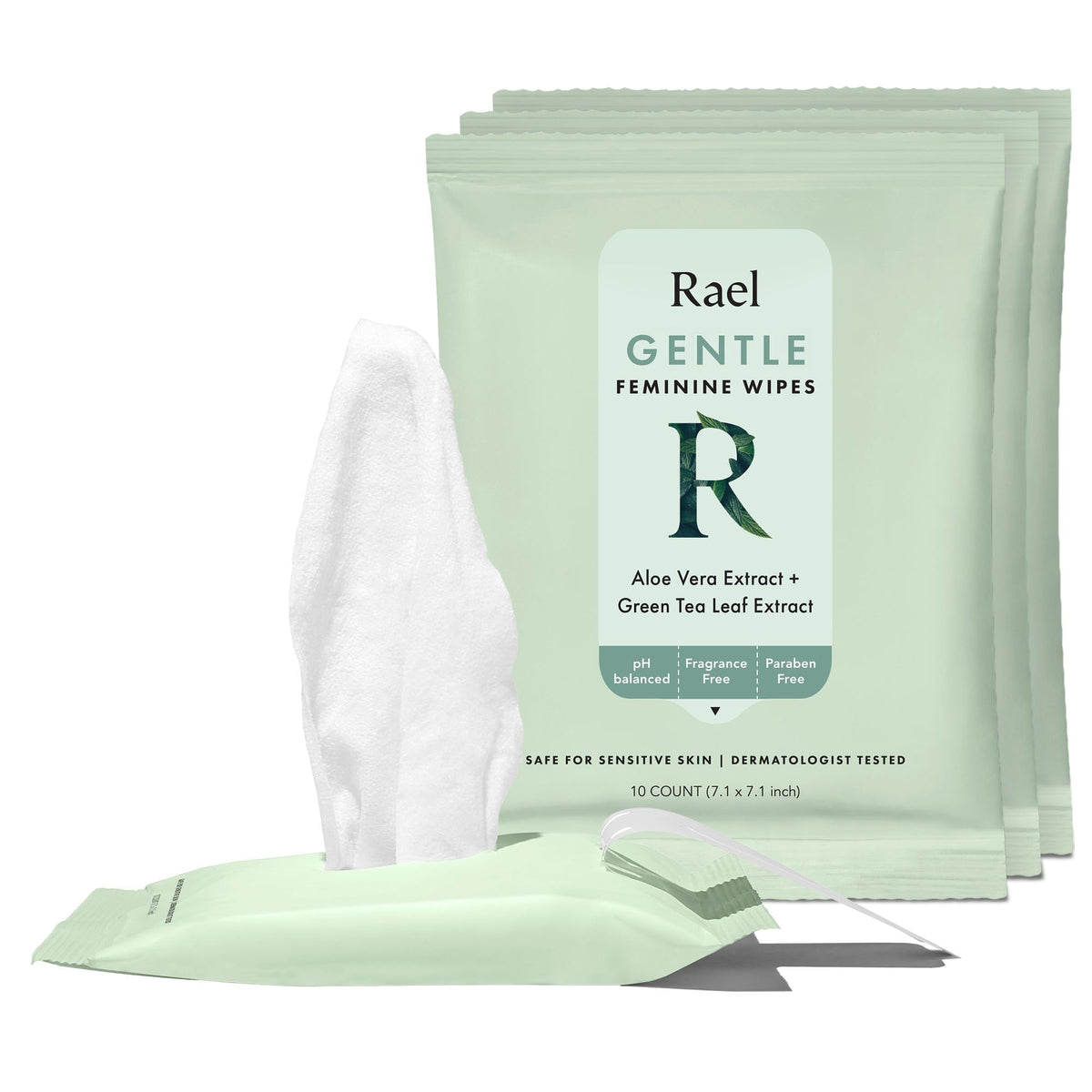 Rael Gentle Feminine Wipes, Intimate Care with pH Level, Flushable (40 Ct)