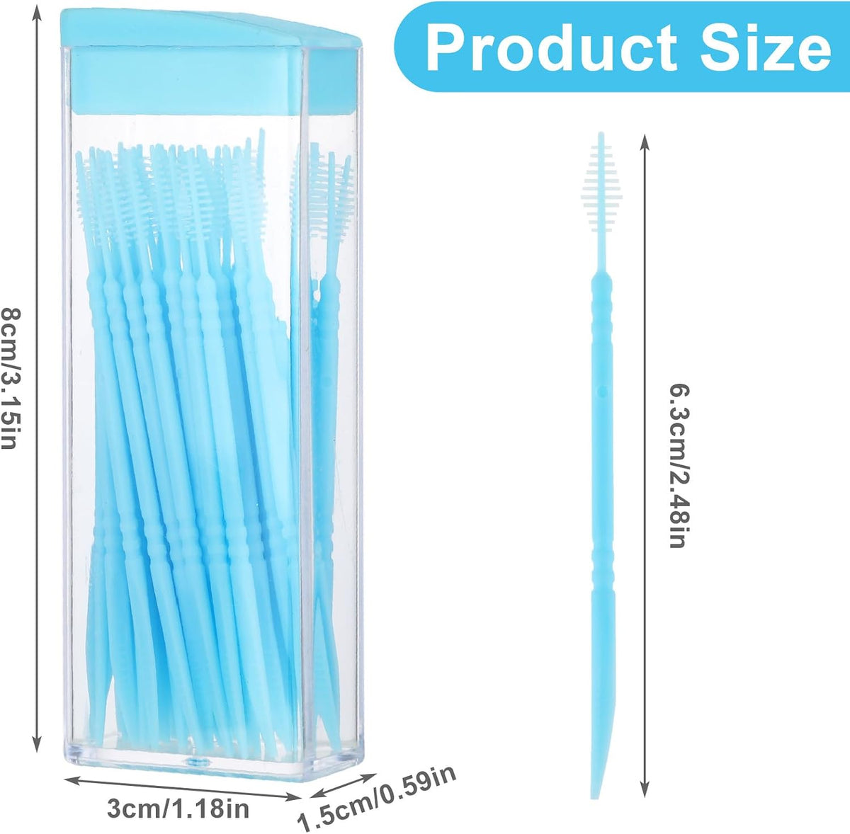 WLLHYF 200Pcs Double Head 50pcs/Box Plastic Toothpick Double-Head Dental Toothpicks Dental Floss Interdental Toothpick Brush Teeth Stick