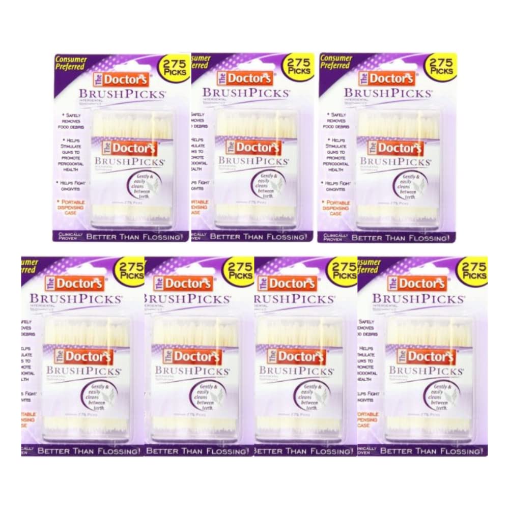 The Doctor's BrushPicks Interdental Toothpicks | 120-Picks per pack | (6-Pack)