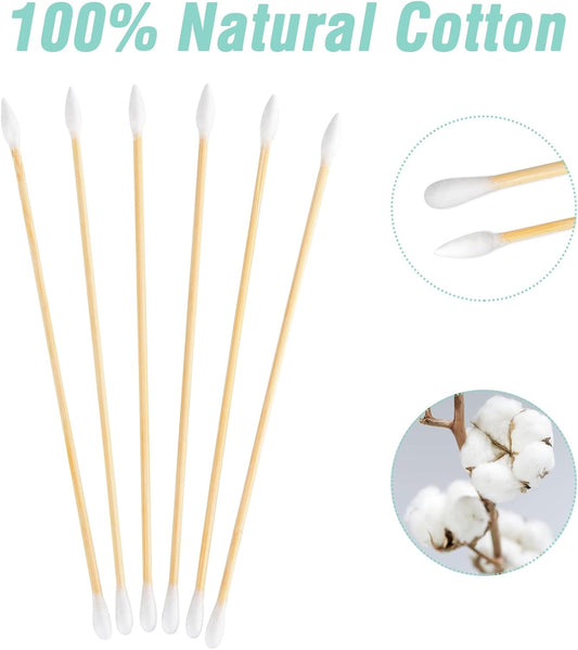 BOOSTEADY 6 Inch Cotton Gun Cleaning Swabs with Bamboo Handle(Choose Your Tip)