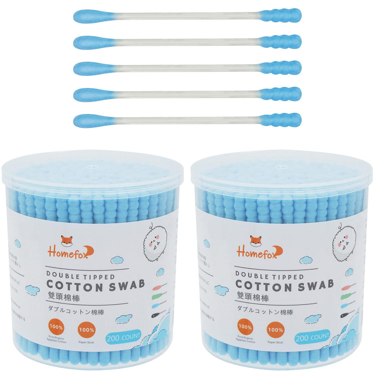 Cotton Swabs Spiral Slim - 400 Count Organic Cotton Buds Double Side Tightly Wrapped Cotton Tips Paper Stick Soft Gentle Lint-Free Cruelty-Free, Round & Spiral (White)