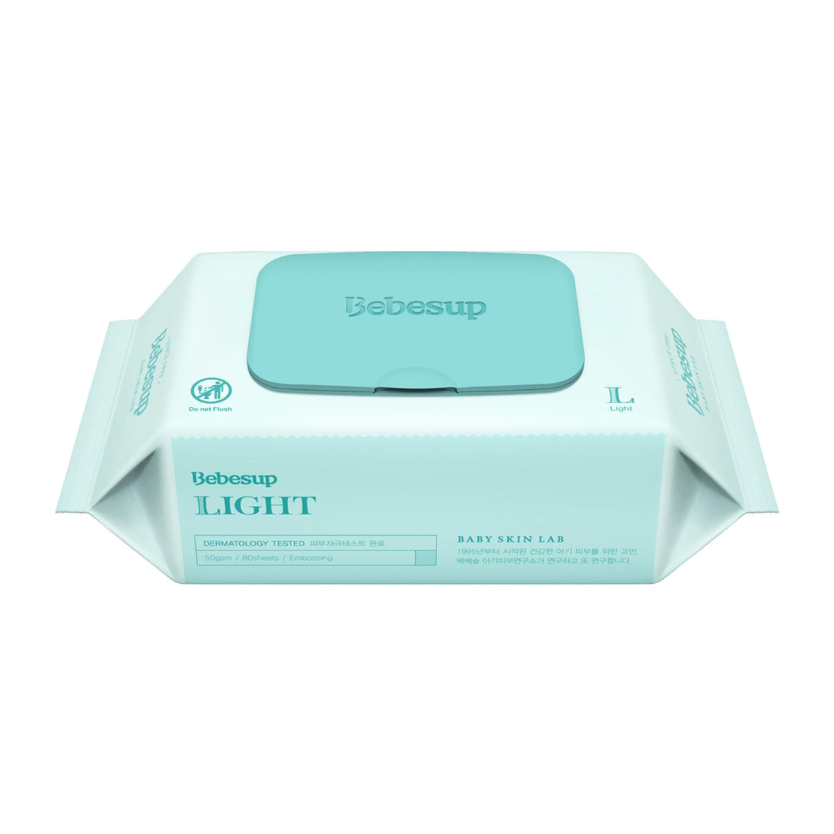 BEBESUP- Korea's #1 Light Baby Wipes - Safe even for Atopic Skin Hypoallergenic Water-Based Unscented Alcohol & Paraben-Free Organic Flip-Top Plant Based Organic Baby Wipes (640 Count 8 Packs)