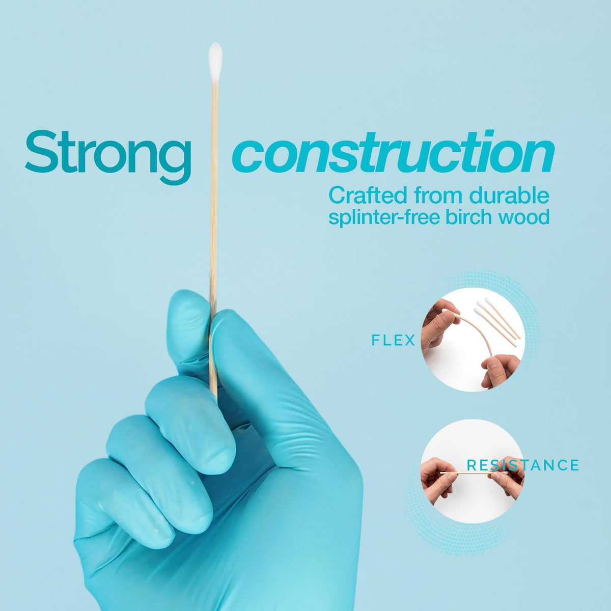 Dynarex 4304-BX Cotton Tipped Wood Applicators - 6" - Sterile