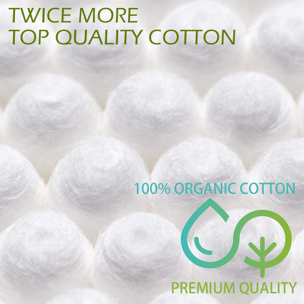 Bamboo Cotton Swabs 400 Count - Vegan Cotton Buds - Natural Wooden Ear Sticks With Double Tipped - Organic Cotton Swabs For Ear Wax Removal