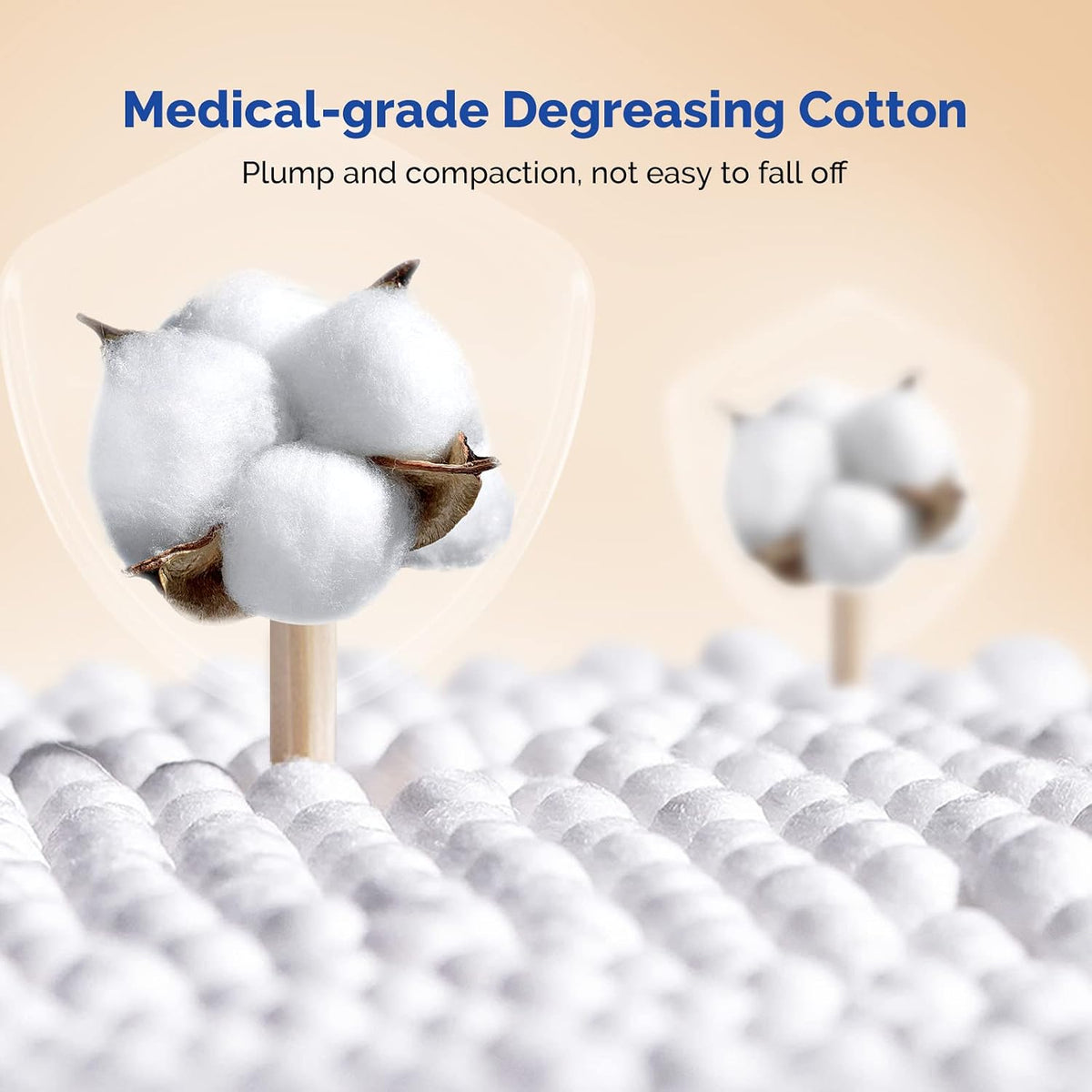 JMU Medical Cotton Swabs, Cotton Swabs with Wooden Sticks, 1000 Count