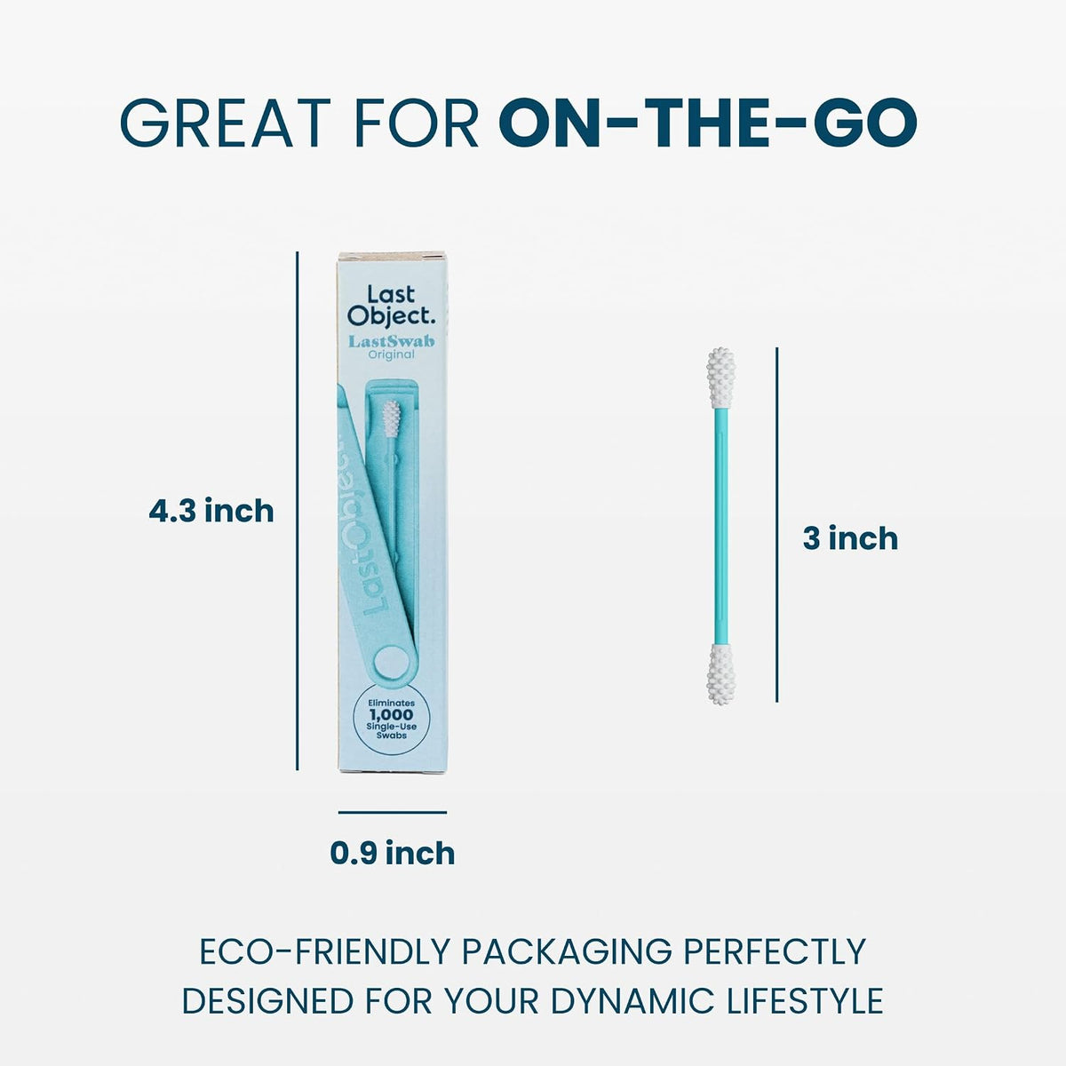 LastSwab® Reusable Cotton Swabs & Reusable Q-Tips - Washable Silicone Ear Swabs, Ear Cleaner & Wax Removal Tool - Eco-Friendly Zero Waste Single-Use Qtips Alternative - Travel Case Holder - Turquoise
