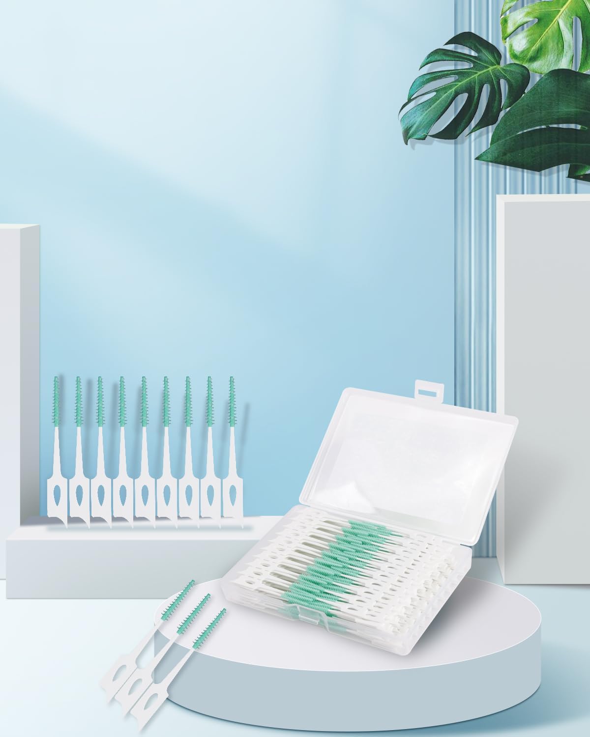 300PCS Soft Toothpick, Dental Floss Picks for Teeth Cleaning, Green