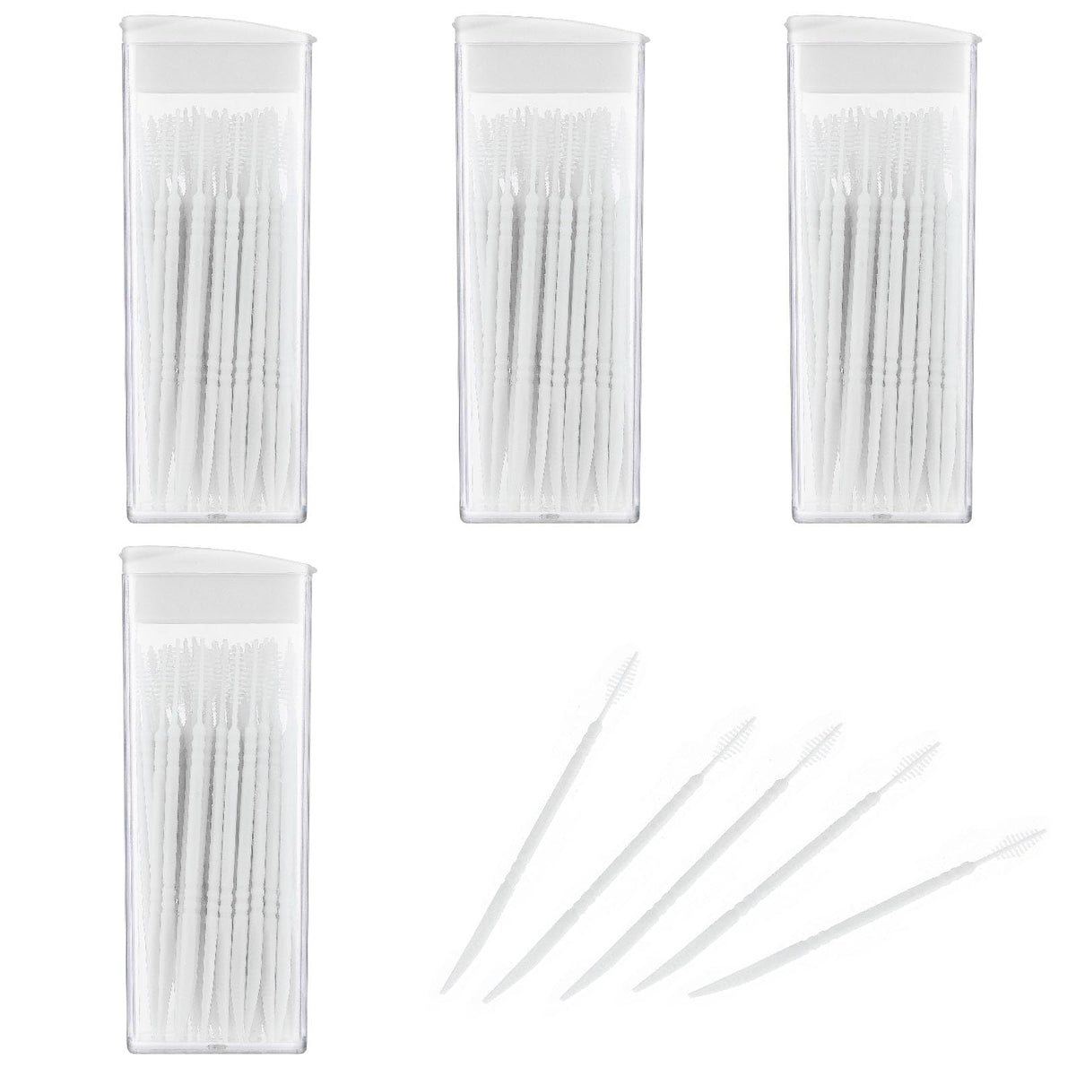 WLLHYF 200Pcs Double Head 50pcs/Box Plastic Toothpick Double-Head Dental Toothpicks Dental Floss Interdental Toothpick Brush Teeth Stick