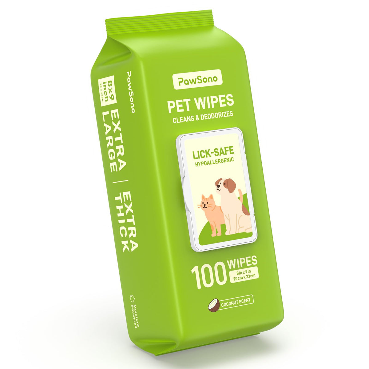 PawSono Hypoallergenic Pet Wipes for Dogs, Cats & Small Animals, 400 Coun