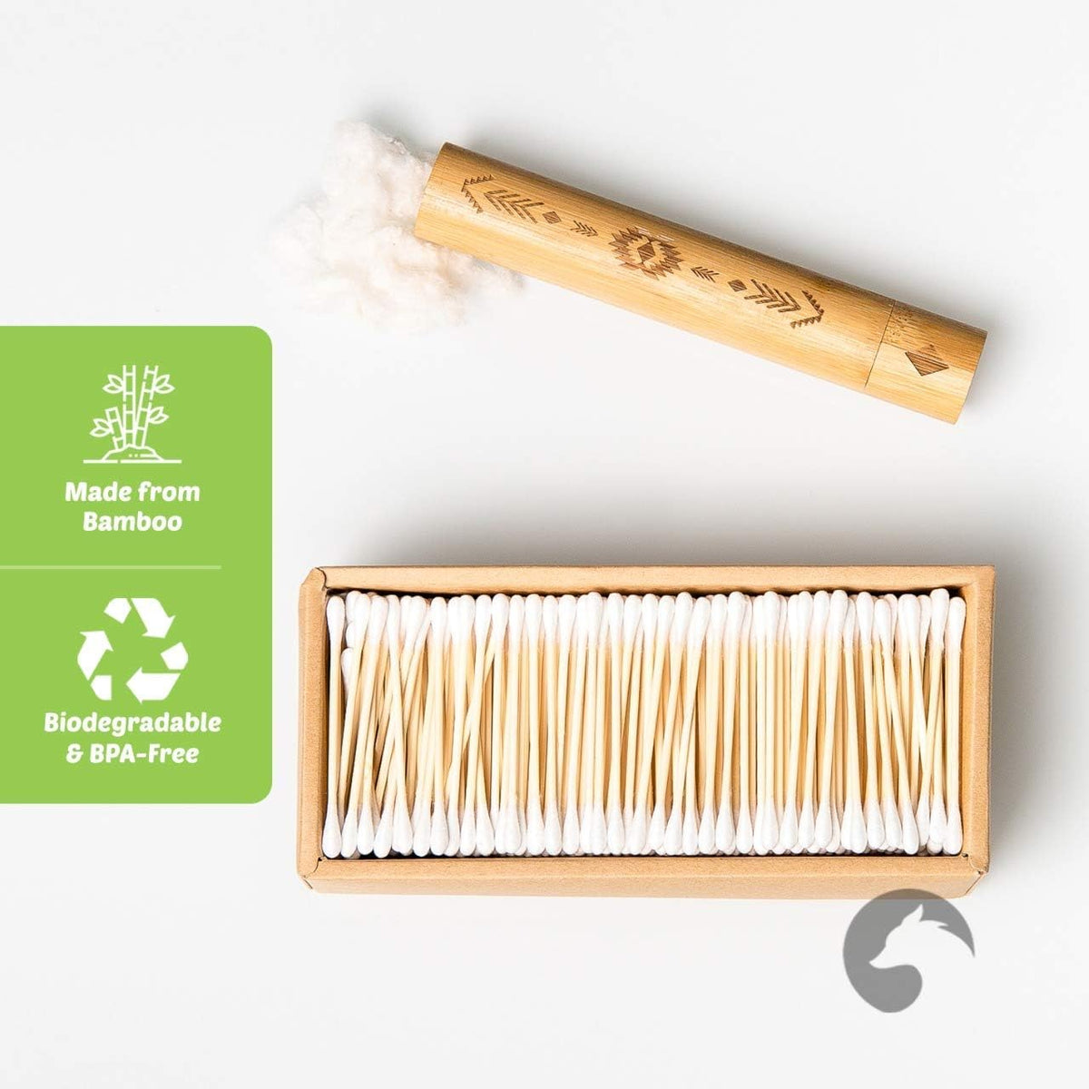 Bamboo Cotton Swabs 200 Count | Eco-Friendly & Pure Cotton Buds | Double Tipped Sticks | 100% Plant-Based & Natural | Perfect for Makeup & Nail Applications, Arts & Crafts, Removing Dust & Dirt…