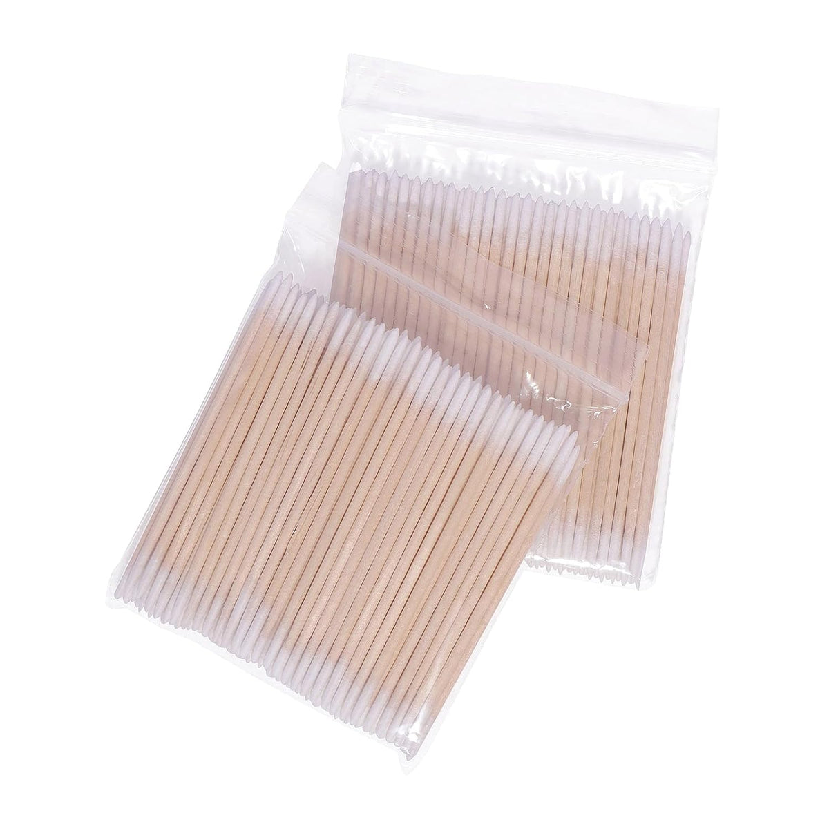 1000pcs Double Side Wood Cotton Swab Microbrush Eyelash Sticks Cleaning Swabs Nails Ear Toothpicks Cosmetic Eye Lash Glue Removing Tools (500PCS)