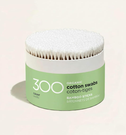 Organic Bamboo Cotton Swabs, 300 Count