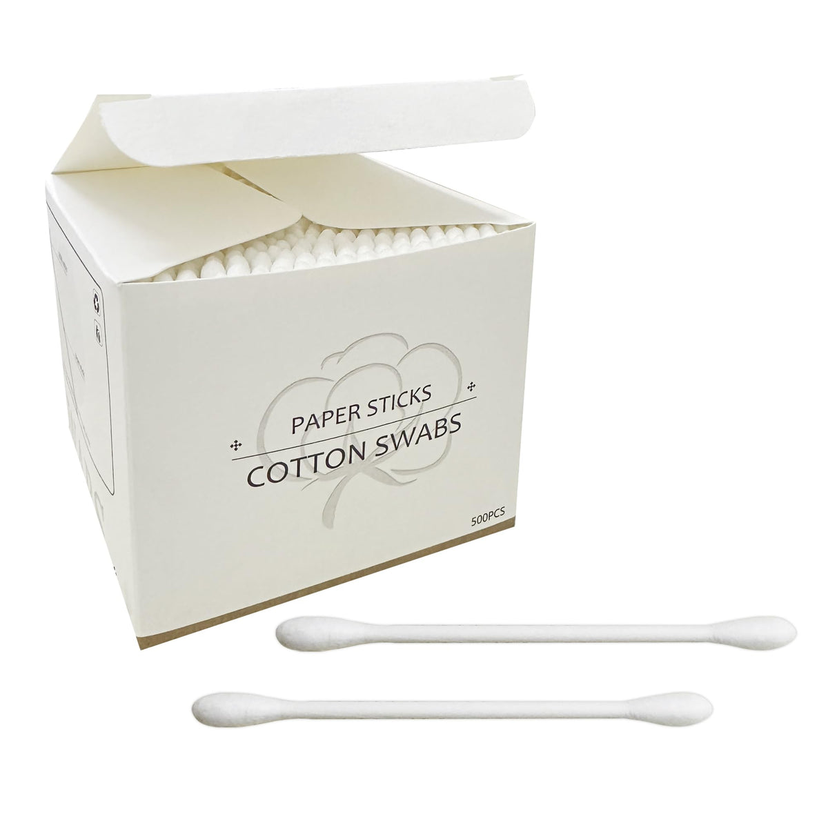 1000pcs Bamboo Cotton Swabs Double Round Cotton Buds with Wooden(5 Pack of 200)