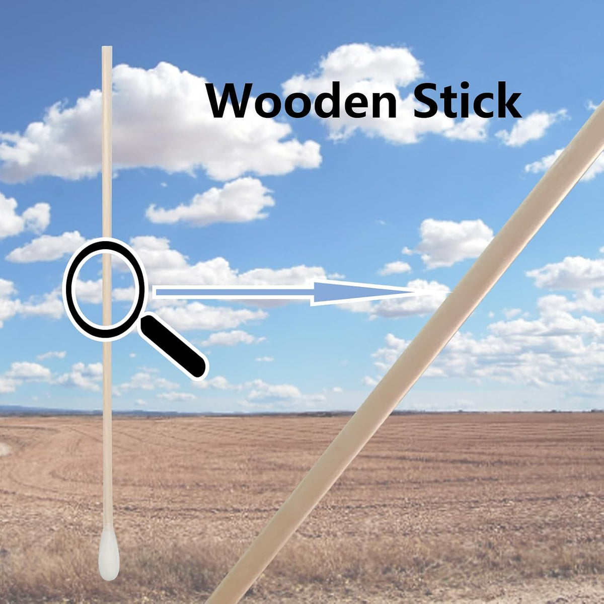 6 Inch Long Cotton Swabs,500pcs Cotton Swabs,Long Cotton Swabs with Wooden Handle,Great for Gun Cleaning,Pet Care and Makeup