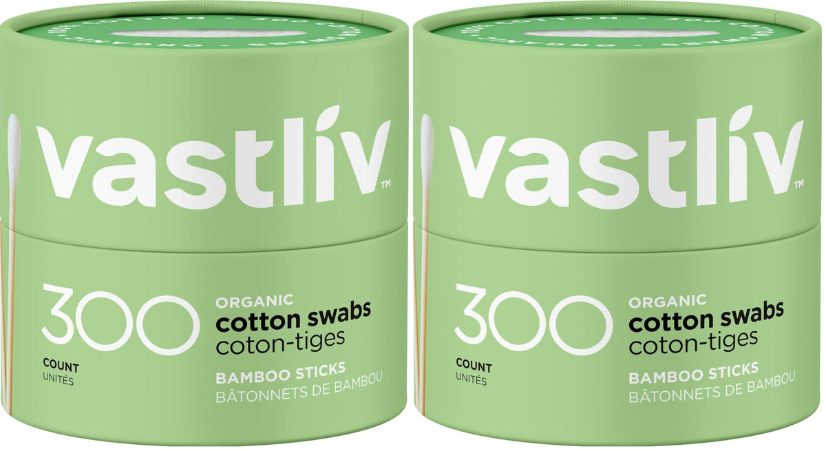 Organic Bamboo Cotton Swabs, 300 Count