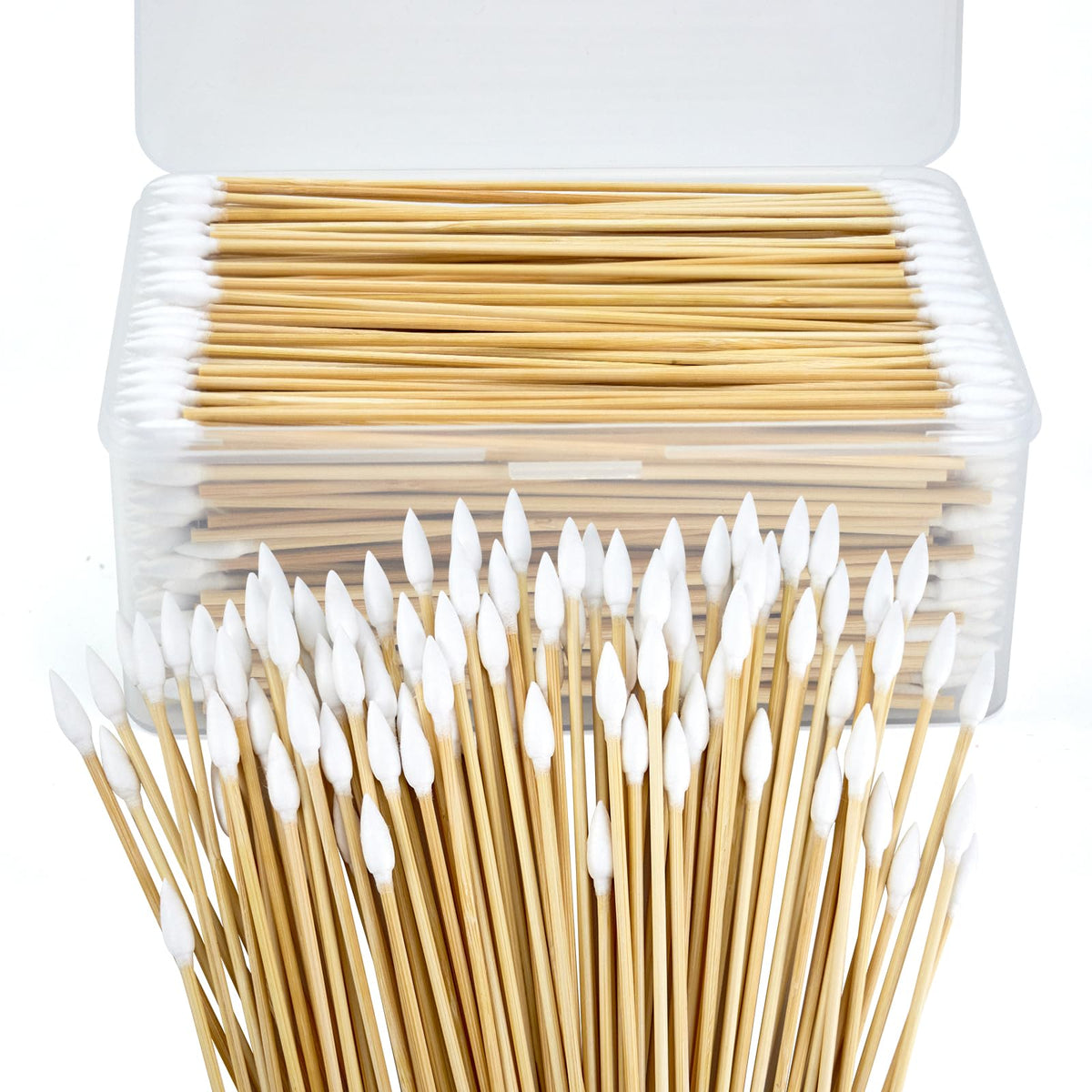 500/1000 Count 6'' Long Round/Pointed Cotton Swabs Durable Stem