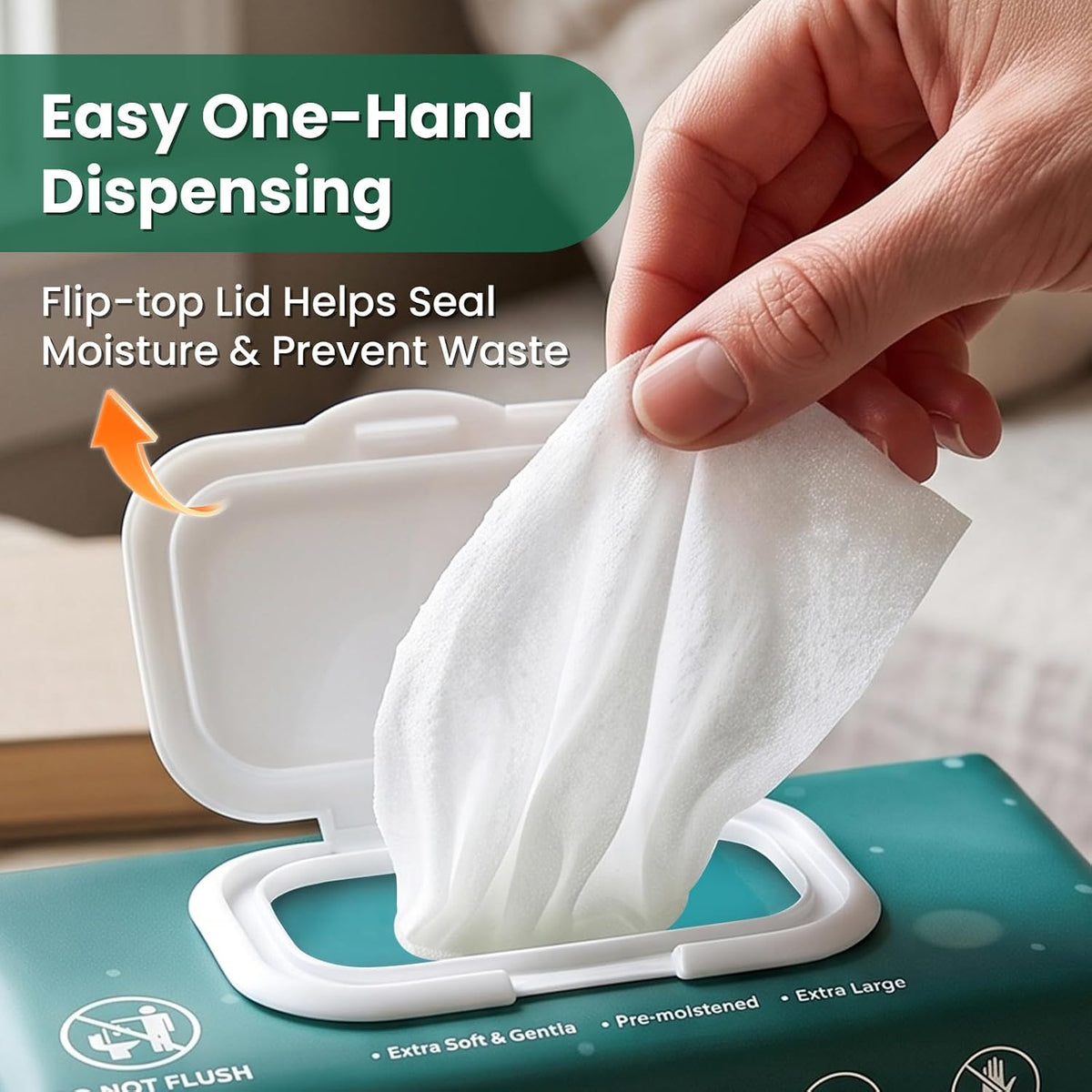 720 Count (12 Packs of 60) Wipes for Adults, 8" x 12" Extra Large Wet Wipes for Incontinence & Cleansing, Disposable Body Shower & Bath Wipes for Elderly Bathing No-Rinse - Vitamin E & Aloe