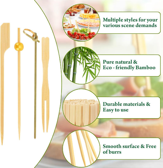 500PCS Cocktail Picks Kit, 4 Styles Fancy Toothpicks for Appetizers