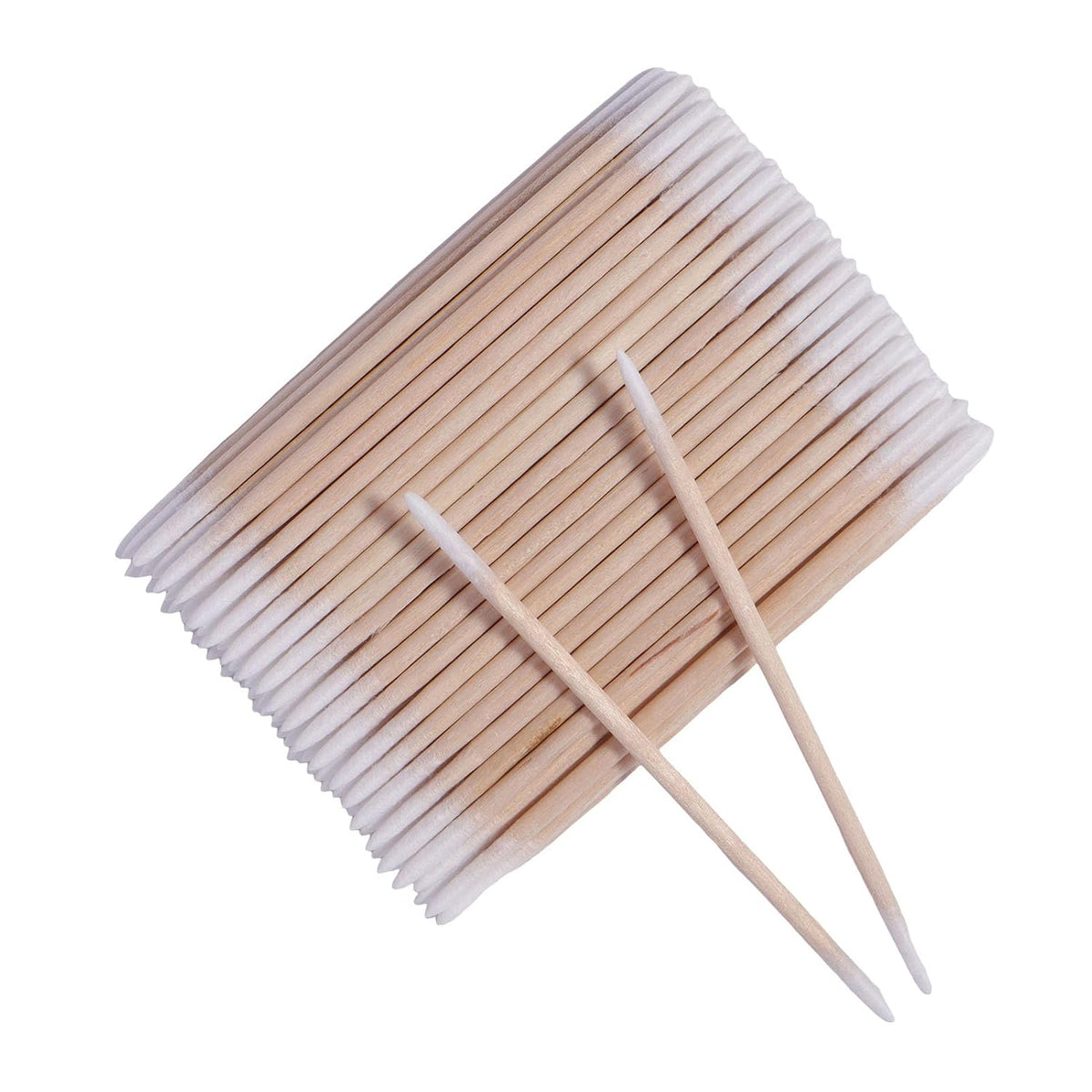 1000pcs Double Side Wood Cotton Swab Microbrush Eyelash Sticks Cleaning Swabs Nails Ear Toothpicks Cosmetic Eye Lash Glue Removing Tools (500PCS)