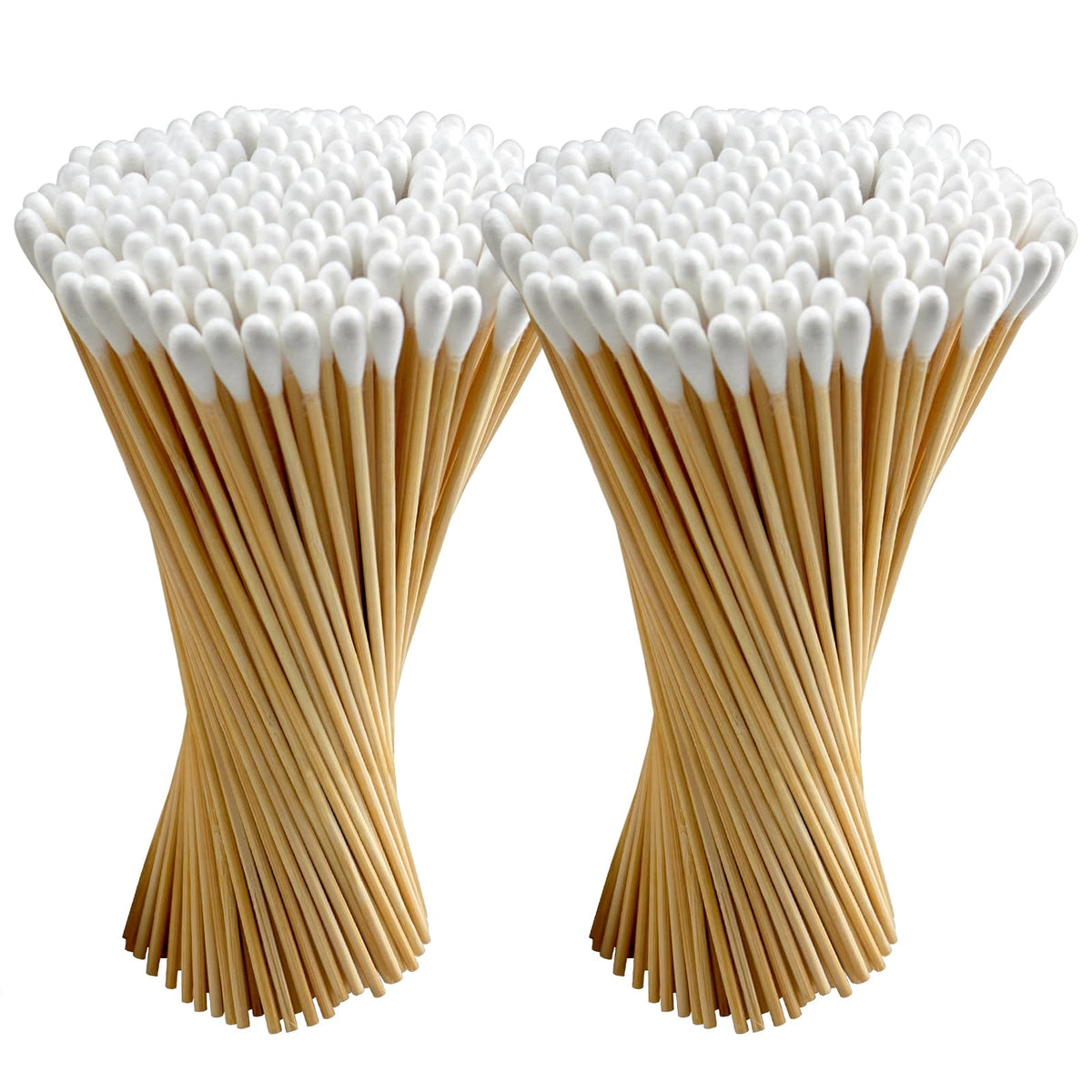 500PCS 6" Cotton Swabs in Storage Box, Long Cotton Swab with Wooden Sticks