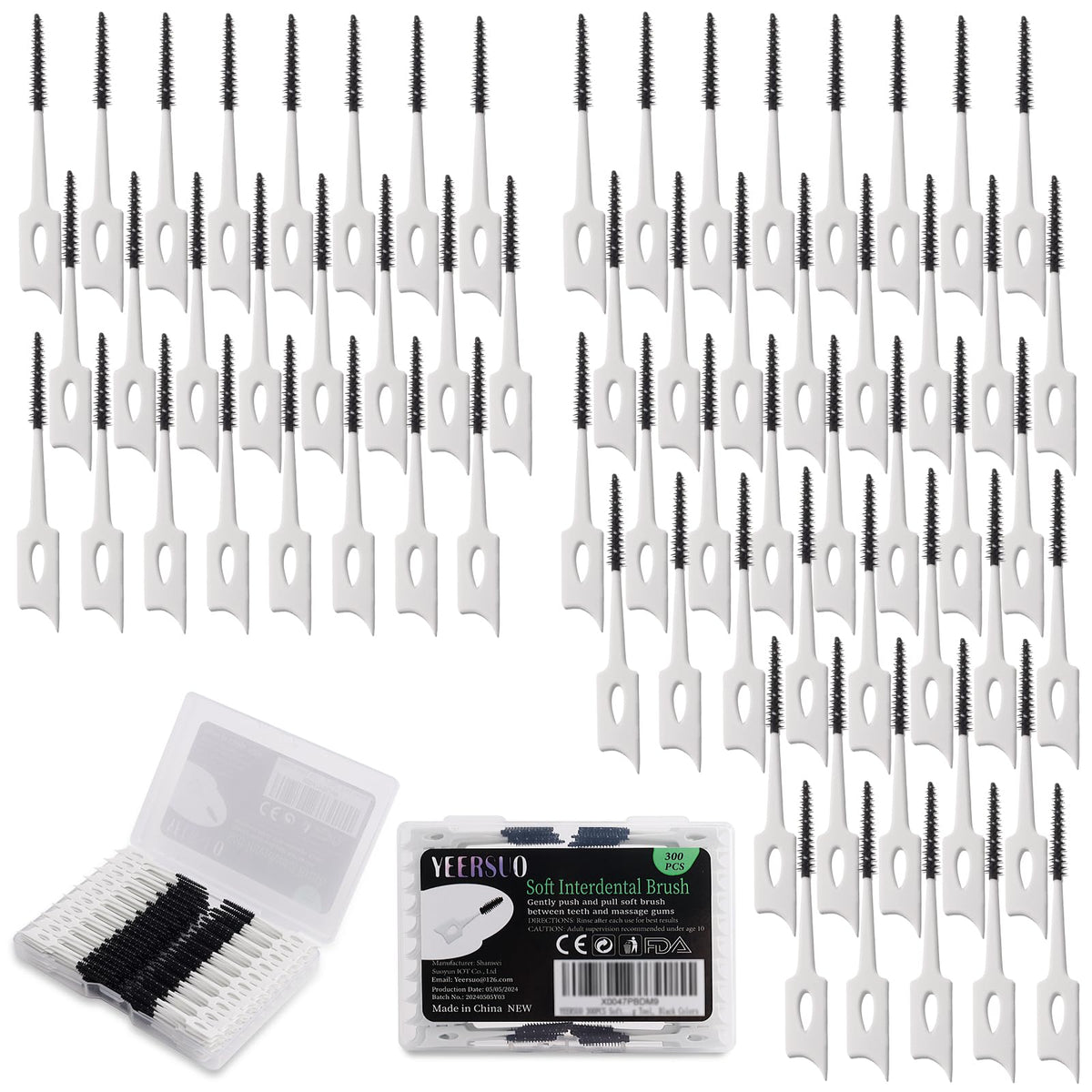 300PCS Soft Toothpick, Dental Floss Picks for Teeth Cleaning, Green