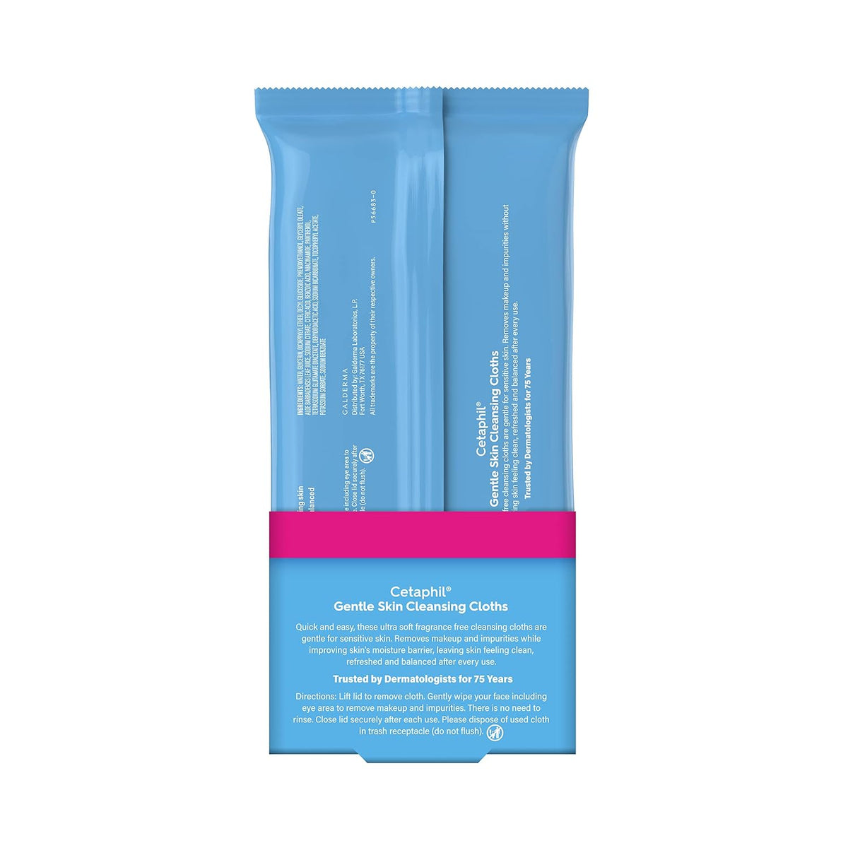 Cetaphil Cleansing Face & Body Wipes, Fragrance Free, 50ct, 2-Pack