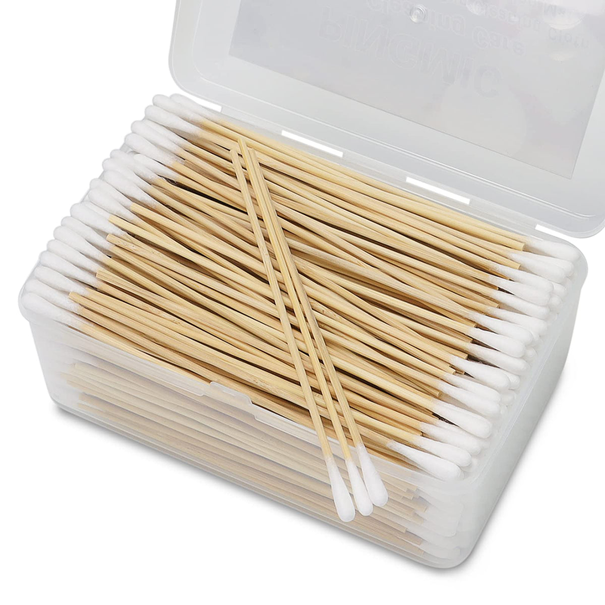 500PCS 6" Cotton Swabs in Storage Box, Long Cotton Swab with Wooden Sticks