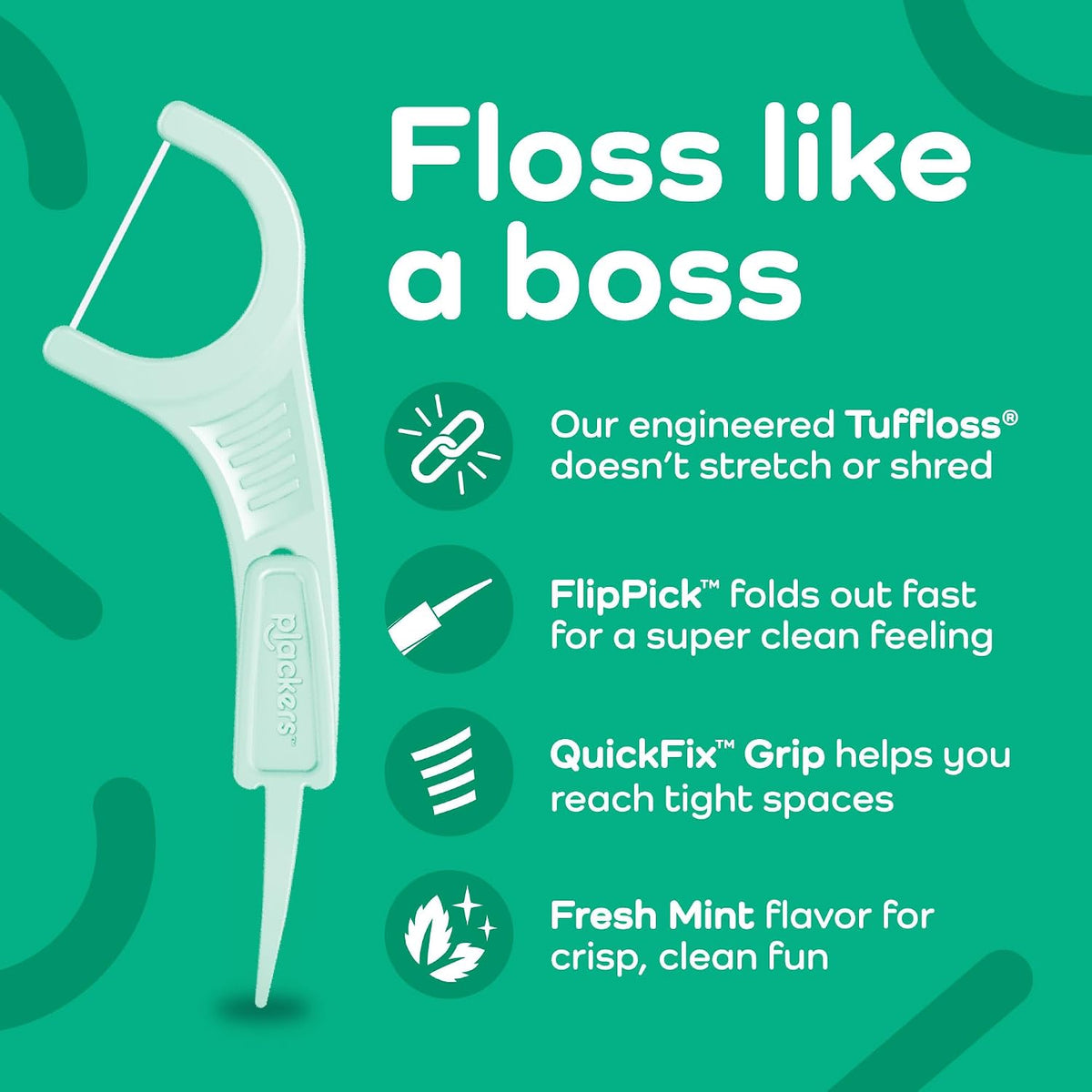 Plackers Micro Line Floss Picks, Mint, 36 Count