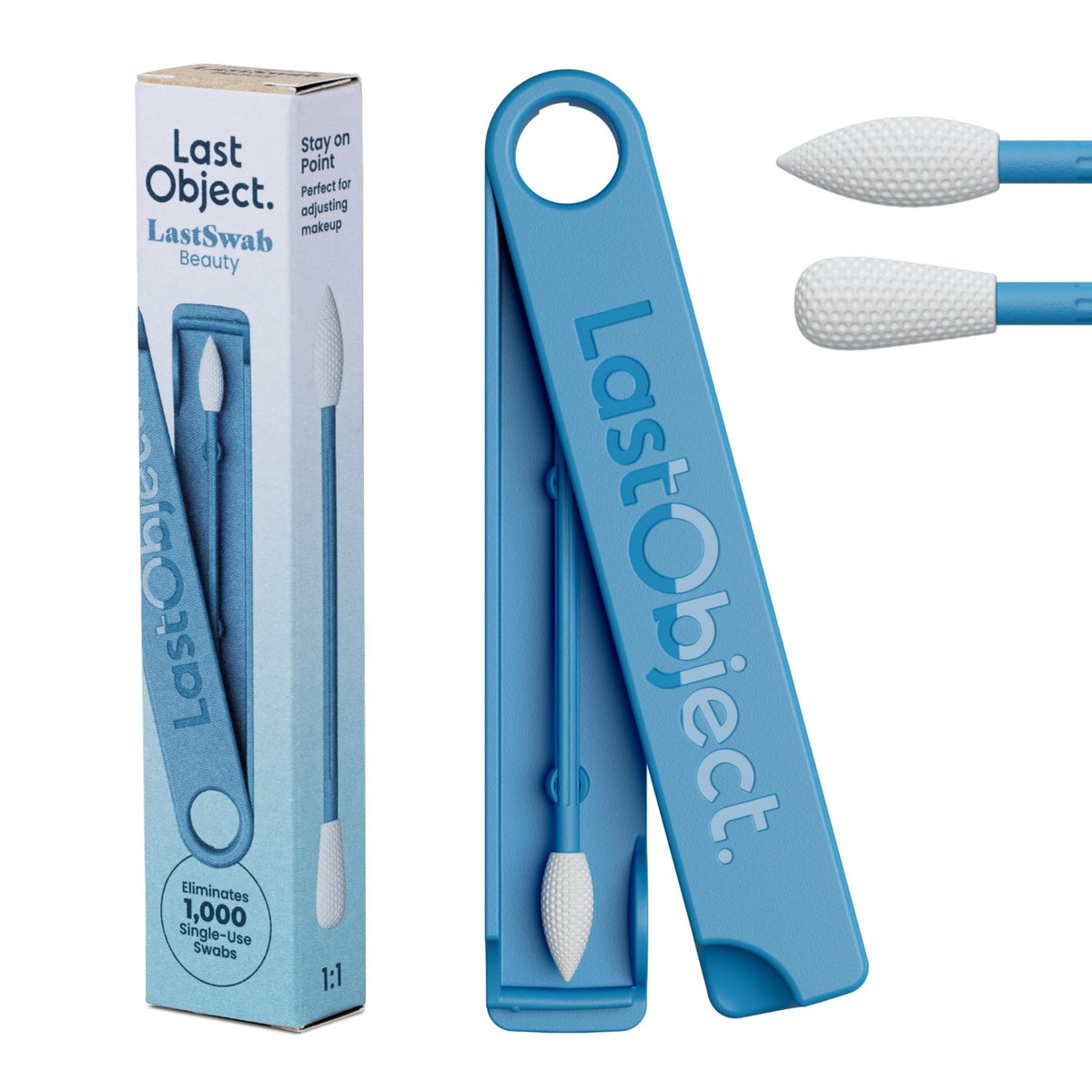 LastSwab® Reusable Cotton Swabs & Reusable Q-Tips - Washable Silicone Ear Swabs, Ear Cleaner & Wax Removal Tool - Eco-Friendly Zero Waste Single-Use Qtips Alternative - Travel Case Holder - Turquoise