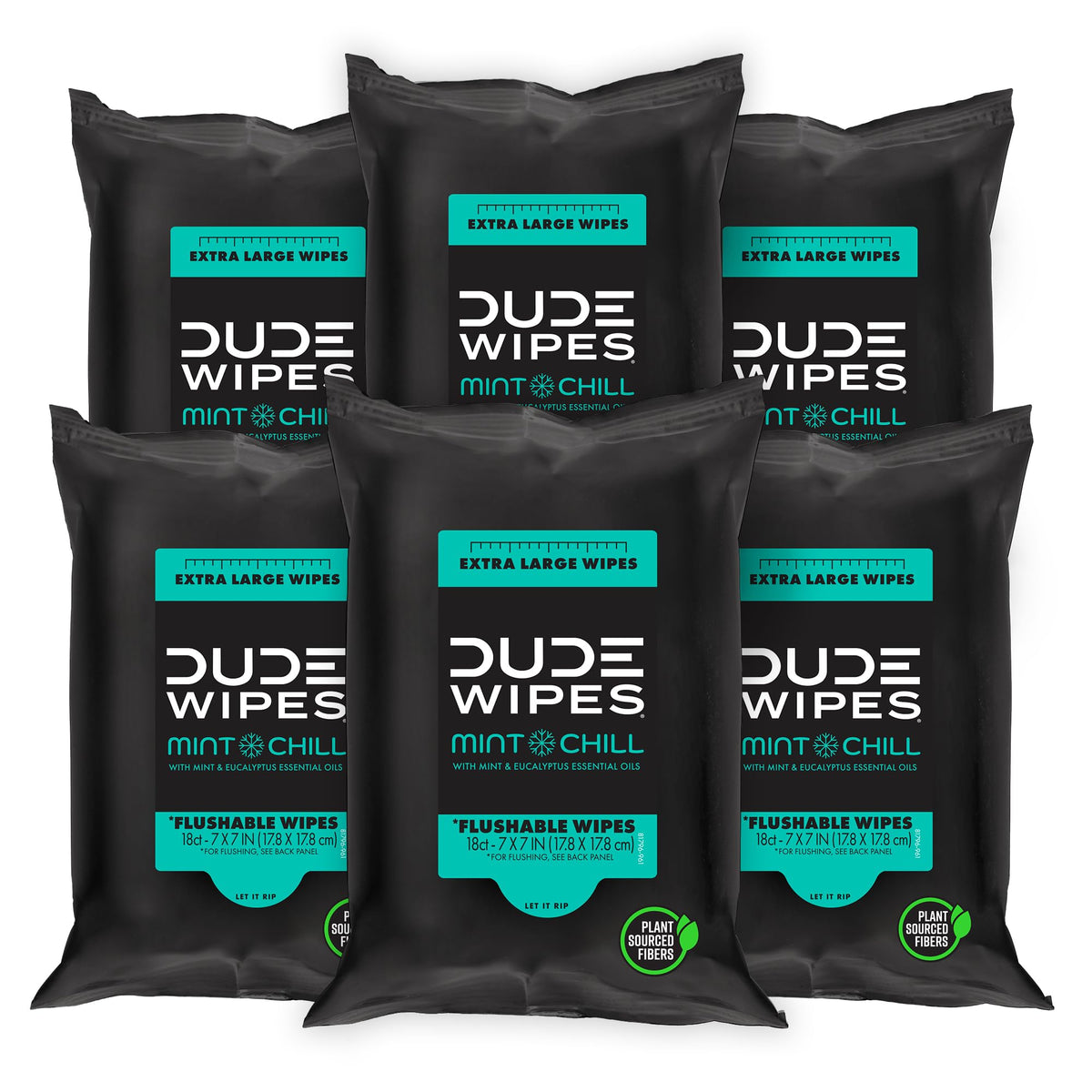 DUDE Wipes Mint Chill Adult Flushable Travel Wipes, Camping, 108 Count