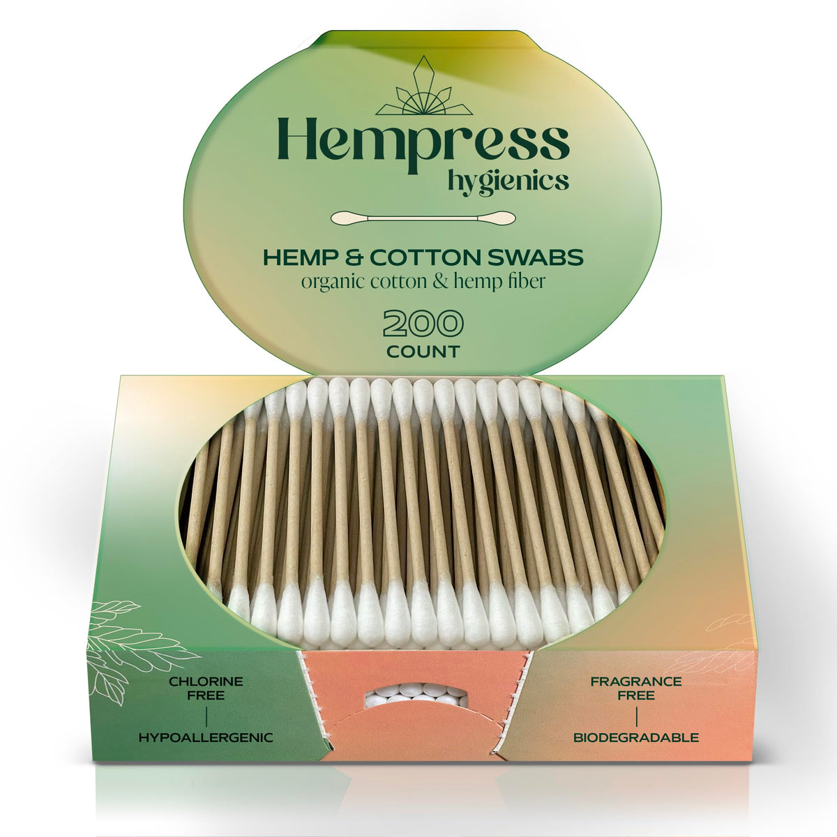 Organic Cotton Swabs, Bamboo Paper Stick (400 Count)