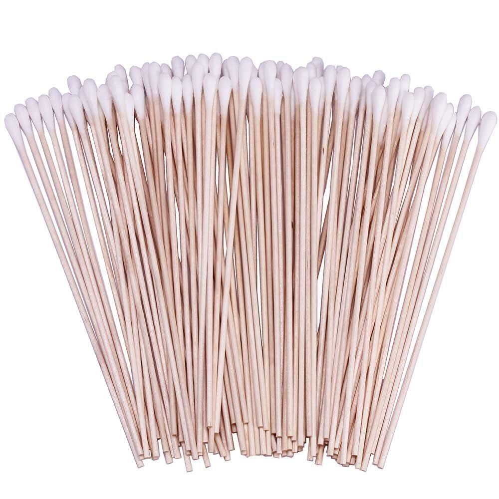 1200 Count 6 Inch Long Cotton Swabs with Wooden Sticks, Cleaning Cotton Sticks Cotton Tipped Applicators Cleaning Swabs