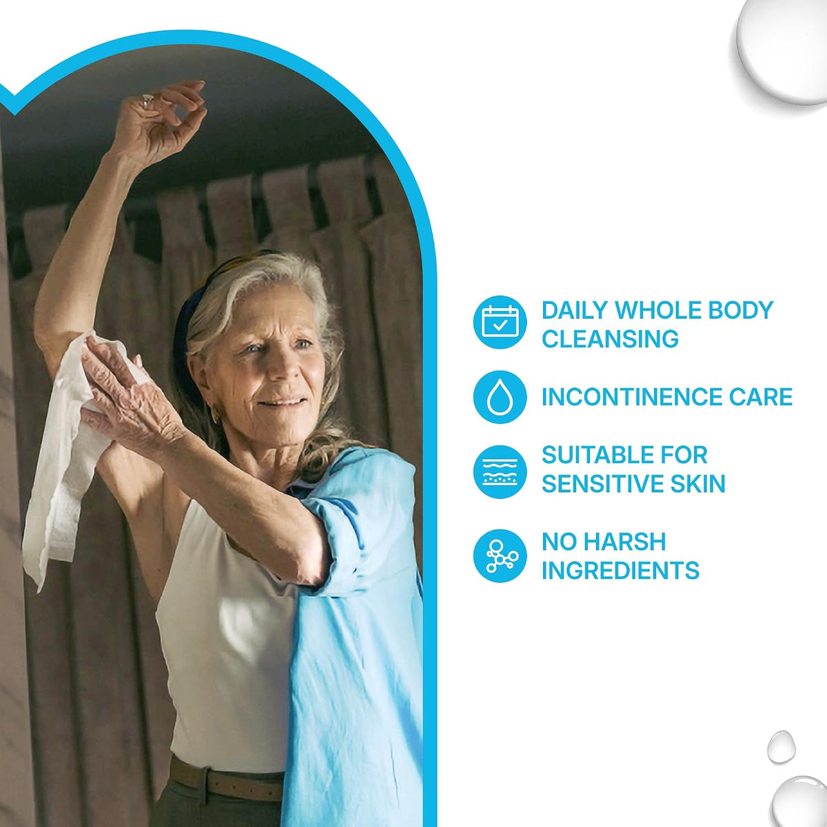 WaterWipes Sensitive Whole Body Cleansing Wipes, 99.9% Purified Water, XL Textured Wipes, Incontinence Care, Fragrance Free, 180 Count