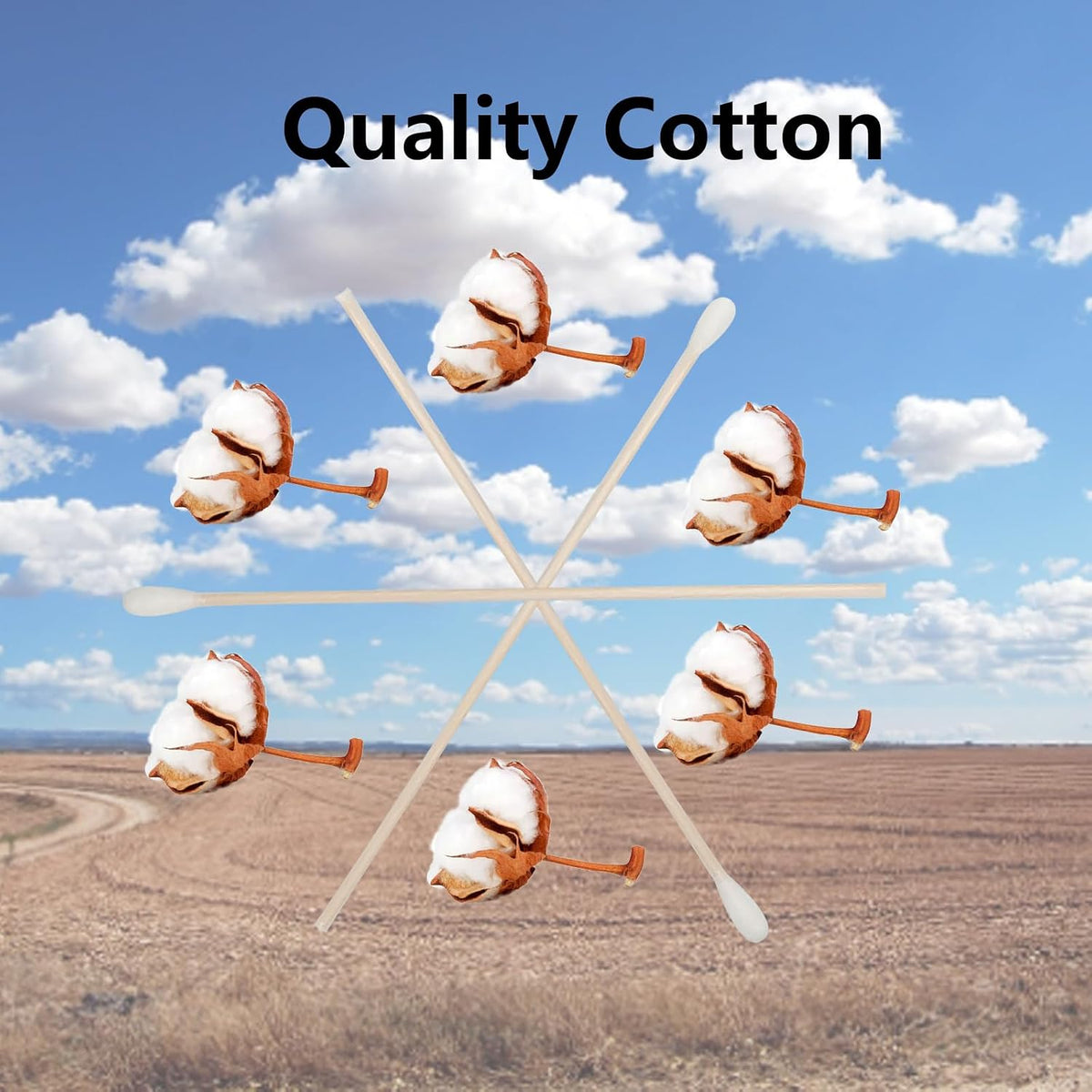6 Inch Long Cotton Swabs,500pcs Cotton Swabs,Long Cotton Swabs with Wooden Handle,Great for Gun Cleaning,Pet Care and Makeup
