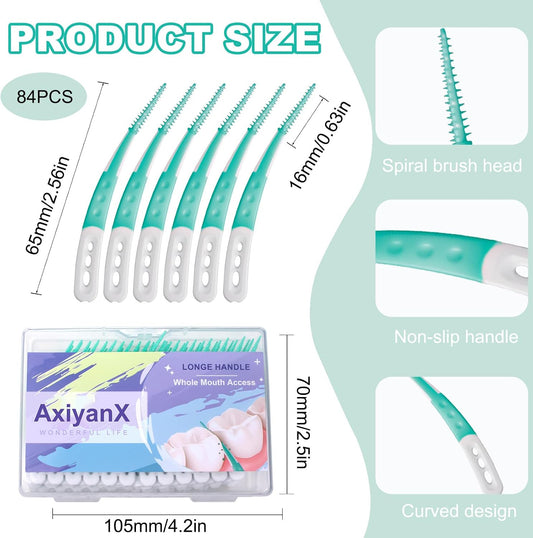 84PCS Portable Soft Dental Floss Picks,Soft Silica toothpicks,flossers for Adults Teeth Cleaning Tools,interdental Brushes Between Teeth,Disposable Dental Picks