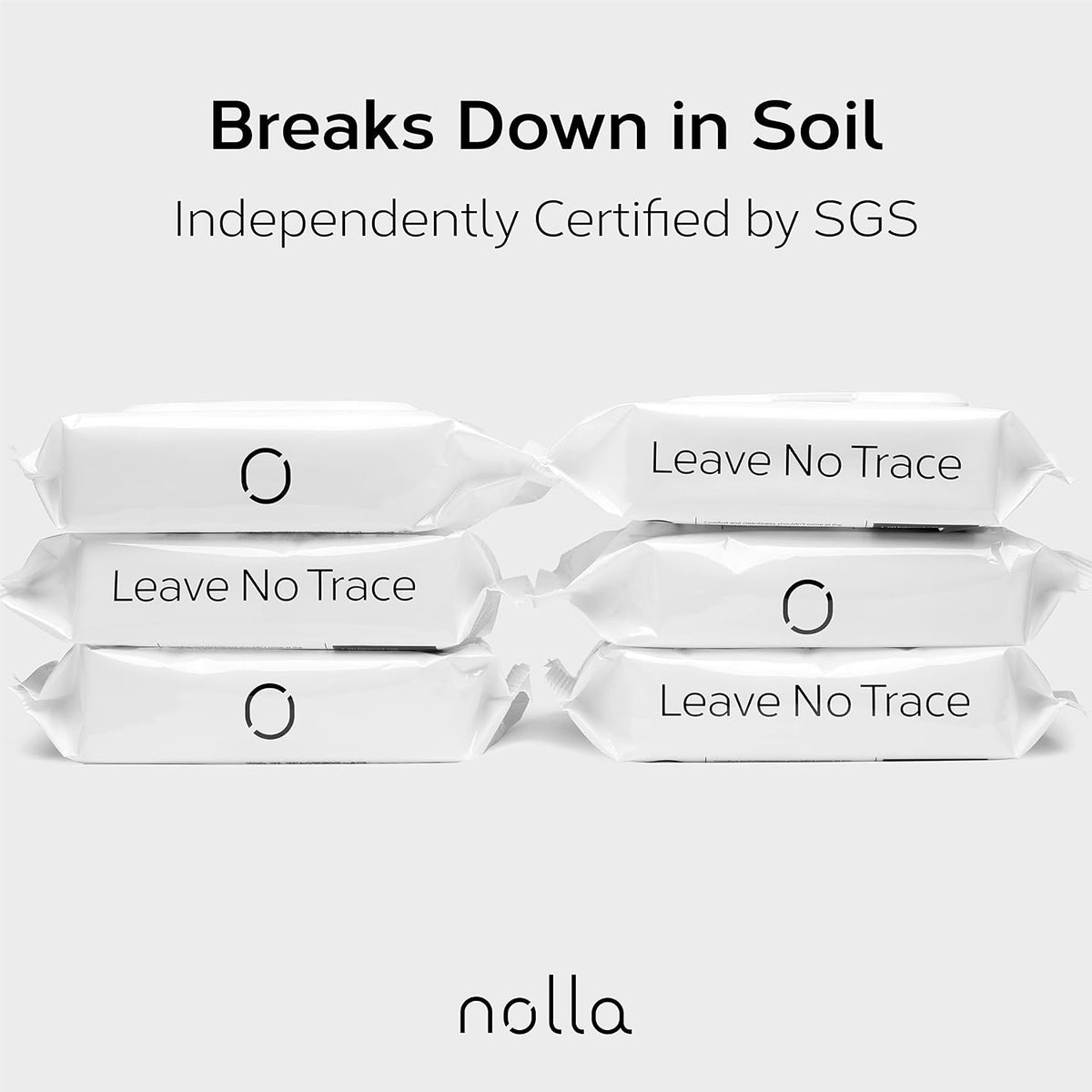 Nolla Biodegradable Flushable Wipes, Unscented, 360 Count (6 Packs of 60)