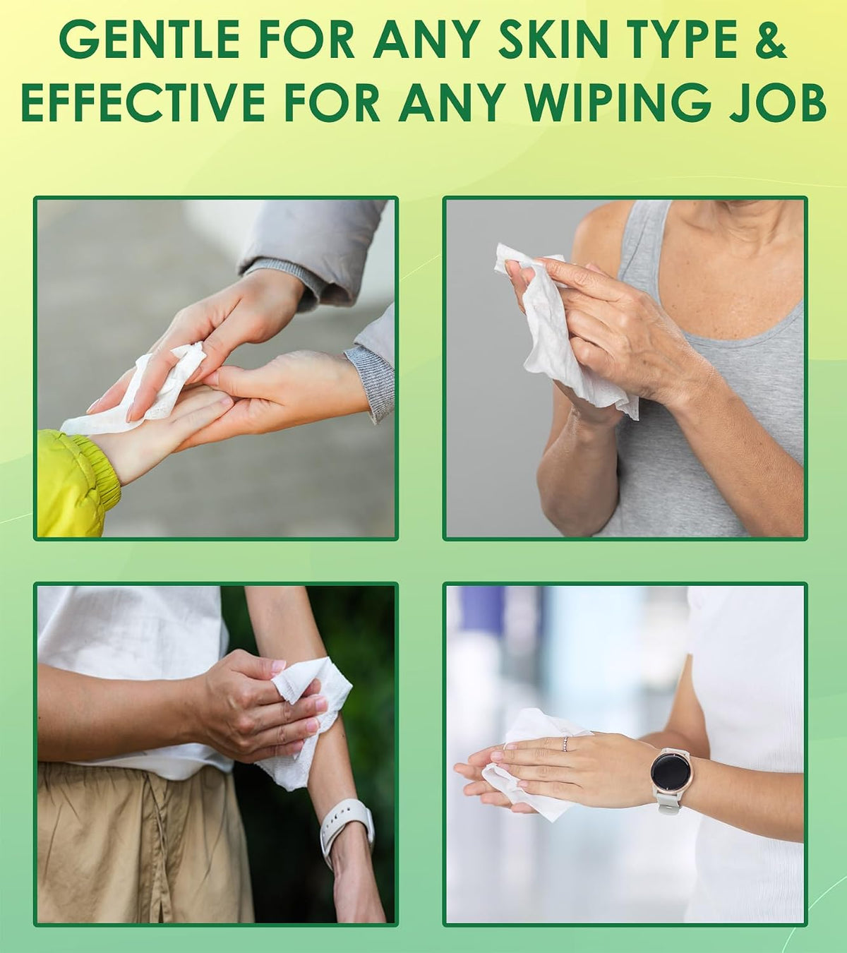 LivDry Adult Wet Wipes, Large Disposable Washcloths 12x8 Inches, Wipes for Elderly, Body Wash Wipes for Cleaning, 40 Count (6 Pack)
