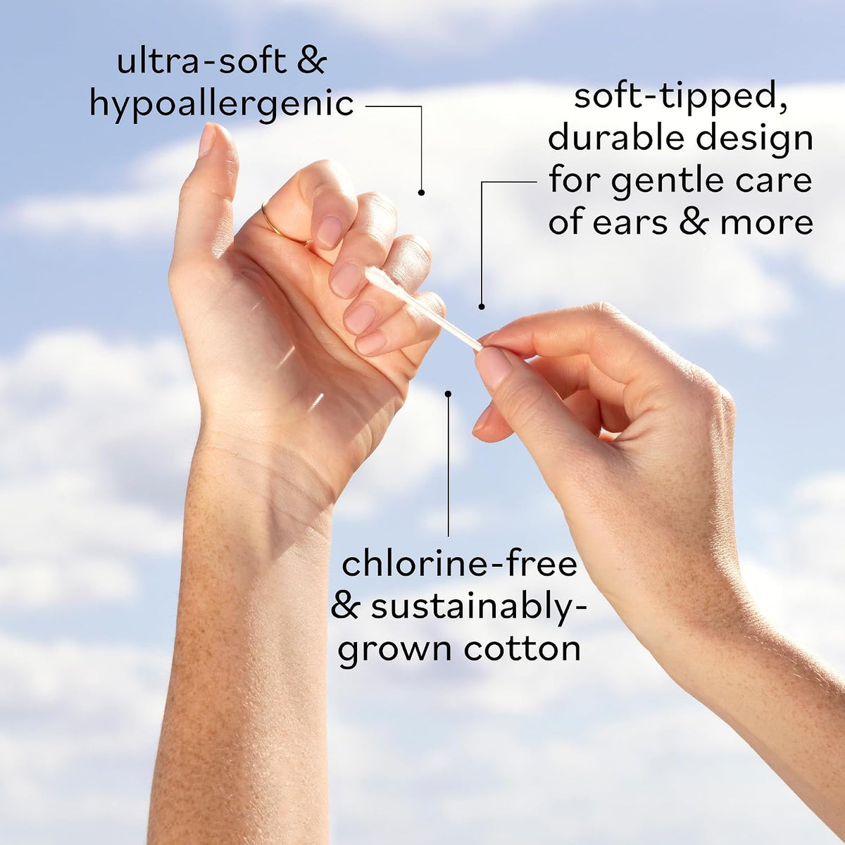 Sky Organics Organic Cotton Swabs 375 ct, 100% Pure, Natural, Chlorine-Free