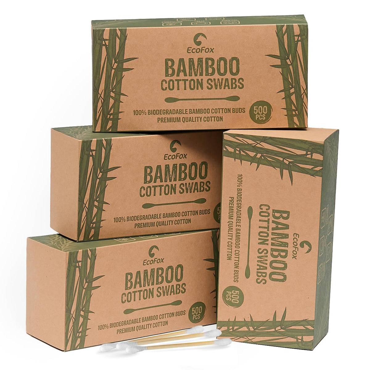 Bamboo Cotton Swabs 200 Count | Eco-Friendly & Pure Cotton Buds | Double Tipped Sticks | 100% Plant-Based & Natural | Perfect for Makeup & Nail Applications, Arts & Crafts, Removing Dust & Dirt…