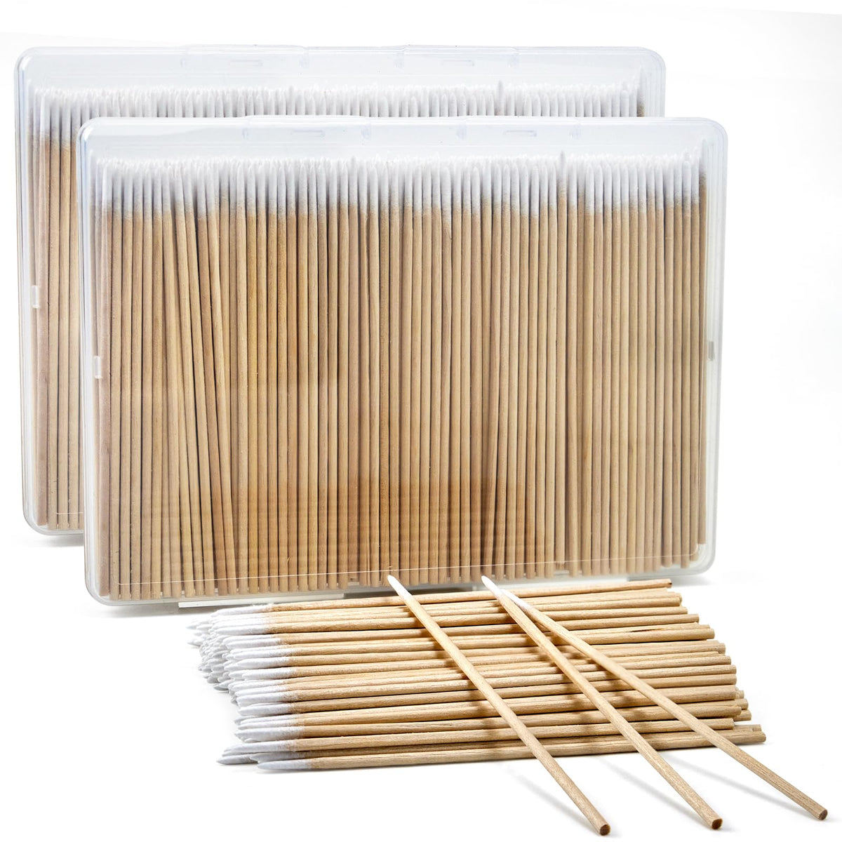 Bcowos 4" Pointed Cotton Swabs with Storage Case, Precision Tips, 800Count