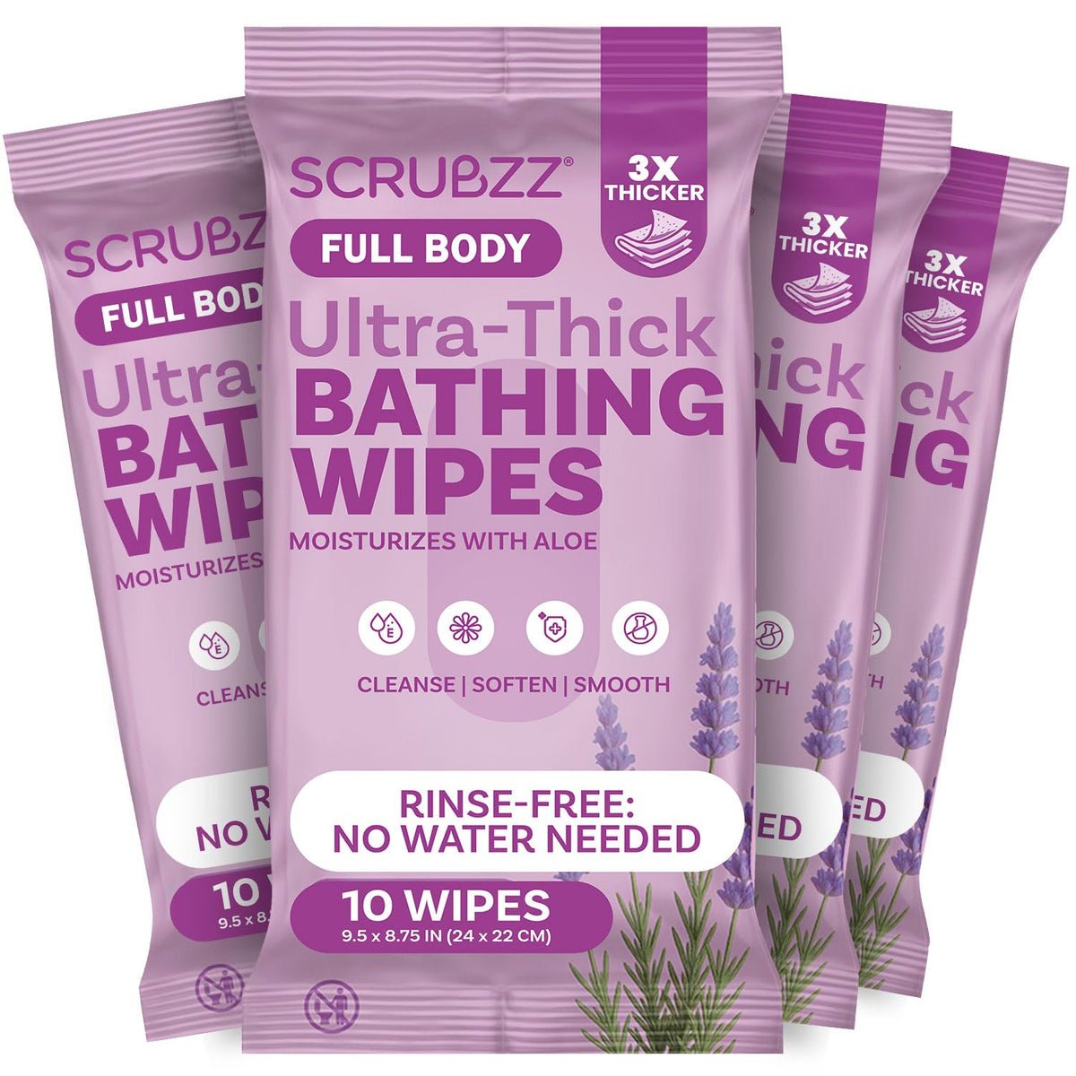 Body Wipes for Adults Bathing No Rinse - Shower Wipes for Men & Women