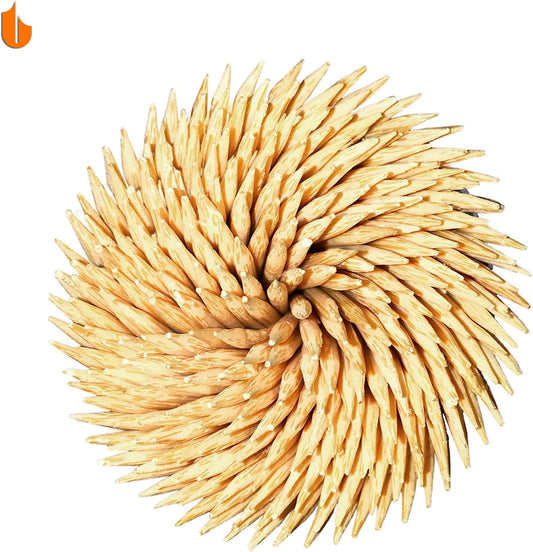 Sturdy Toothpick Holder with 800 Natural Toothpicks Wooden 2Pack Black