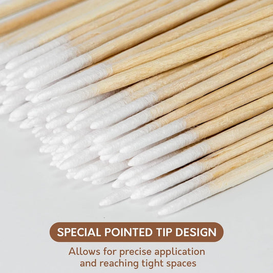 Bcowos 4" Pointed Cotton Swabs with Storage Case, Precision Tips, 800Count