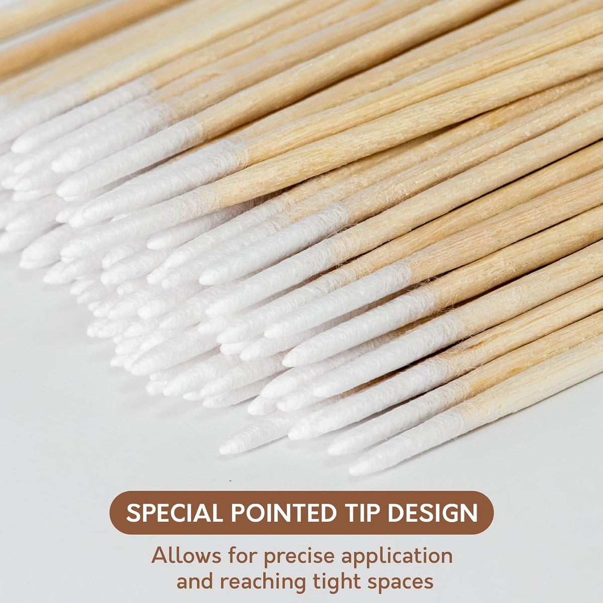 Bcowos 4" Pointed Cotton Swabs with Storage Case, Precision Tips, 800Count