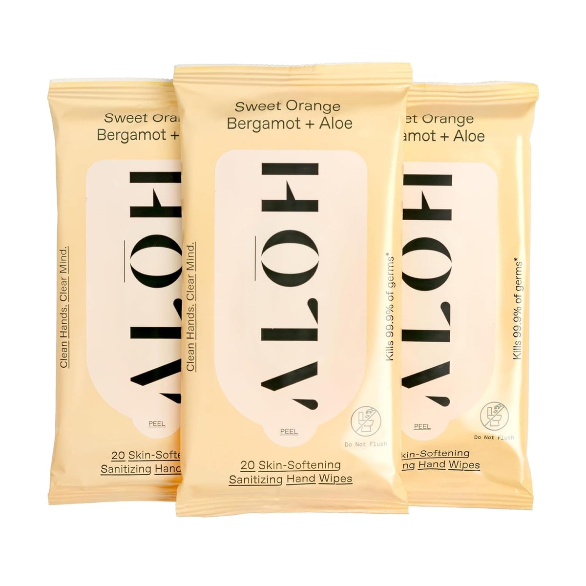 ALŌH Peppermint Eucalyptus + Aloe Hand Sanitizer Wipes, Travel Size