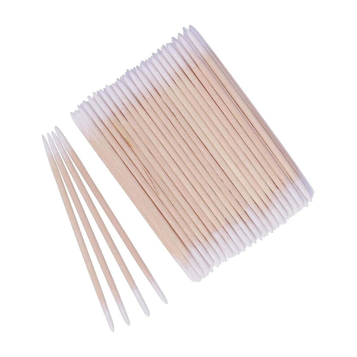 1000pcs Double Side Wood Cotton Swab Microbrush Eyelash Sticks Cleaning Swabs Nails Ear Toothpicks Cosmetic Eye Lash Glue Removing Tools (500PCS)