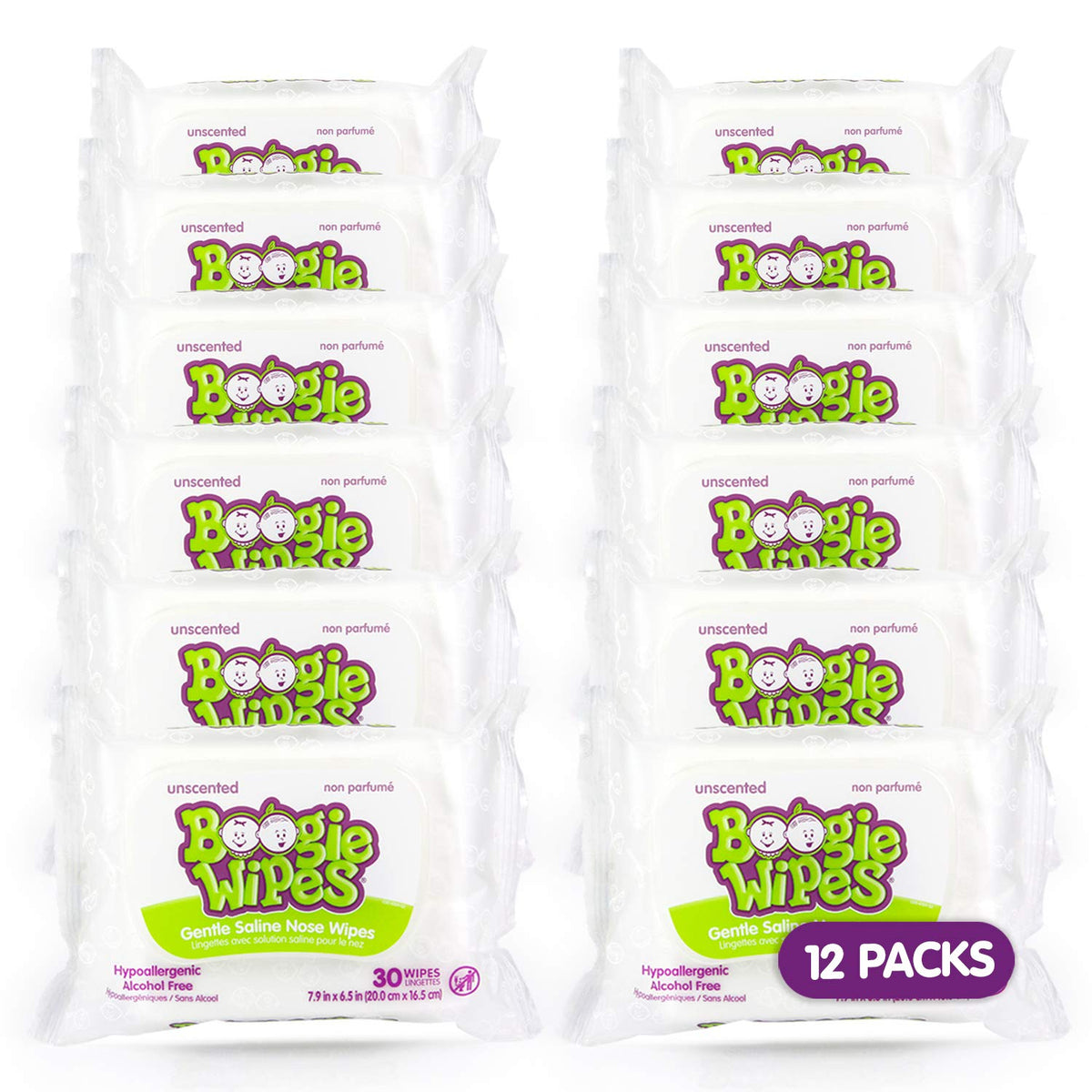 Boogie Wipes Gentle Saline Nose Wipes - 180 Count